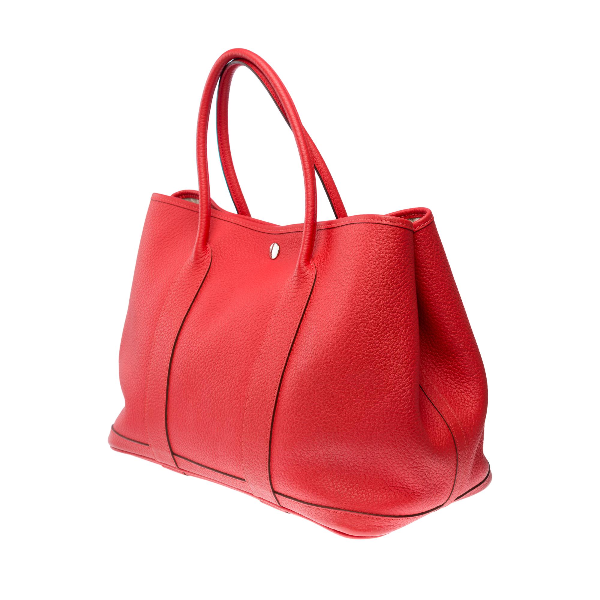 Women's Gorgeous Hermès Garden Party 36 Tote bag in Orange Poppy Negonda leather, SHW