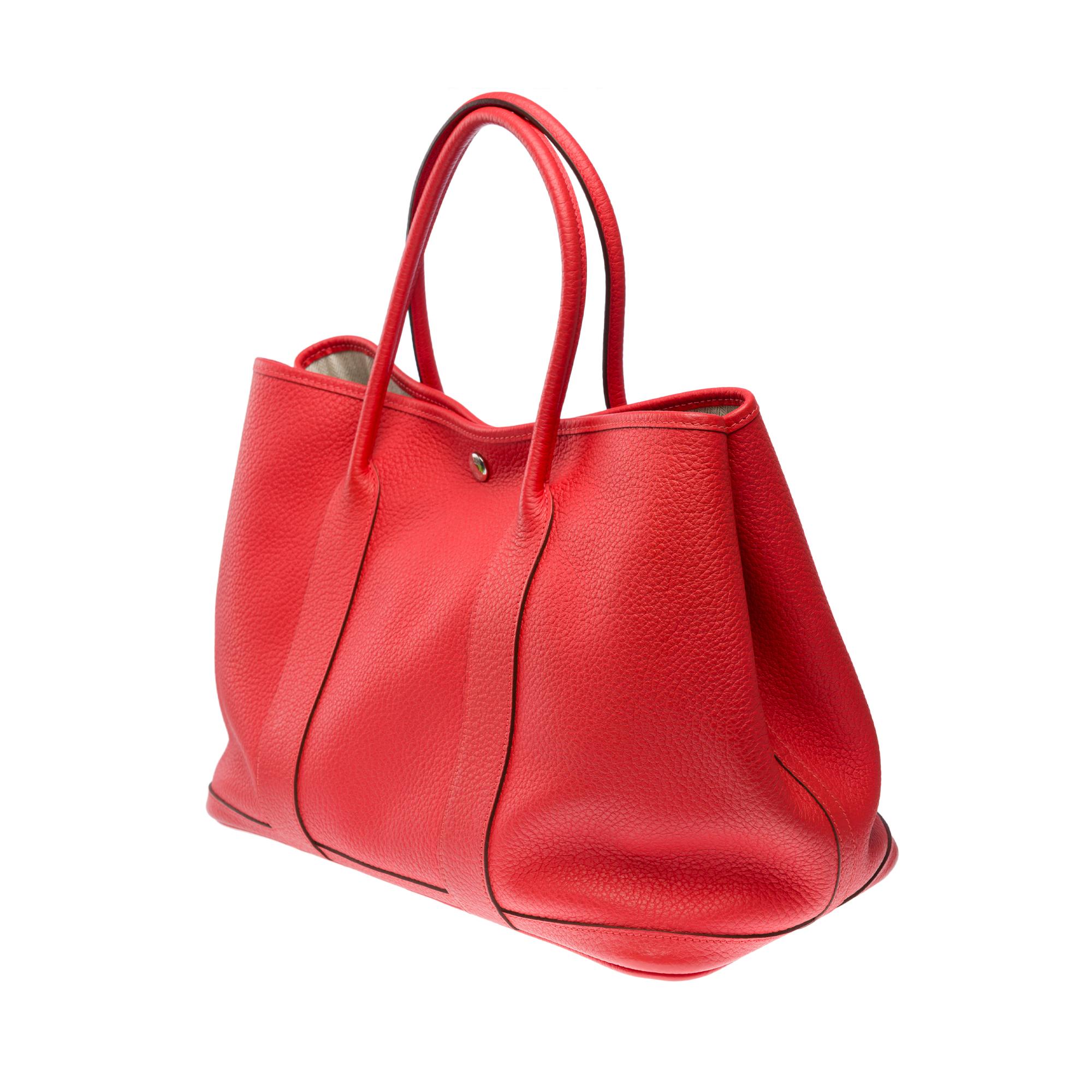 Gorgeous Hermès Garden Party 36 Tote bag in Orange Poppy Negonda leather, SHW 1