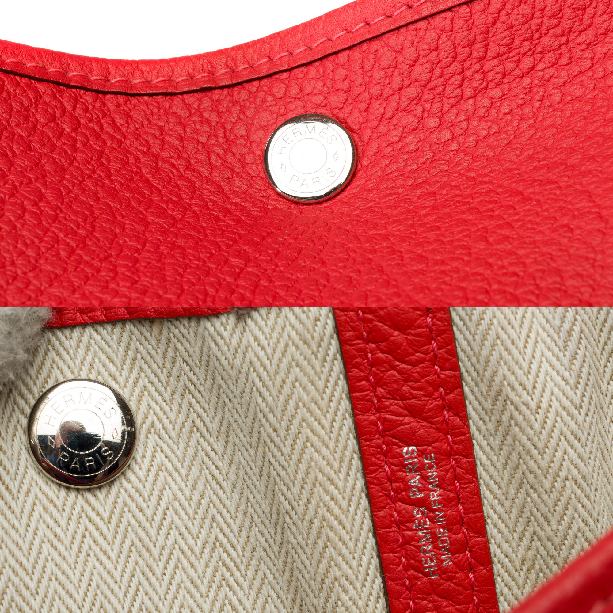 Gorgeous Hermès Garden Party 36 Tote bag in Orange Poppy Negonda leather, SHW 2