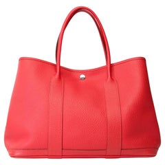 Gorgeous Hermès Garden Party 36 Tote bag in Orange Poppy Negonda leather, SHW