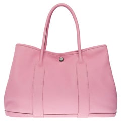 Superbe sac fourre-tout Hermès Garden Party 36 en cuir Negonda rose sakura, SHW