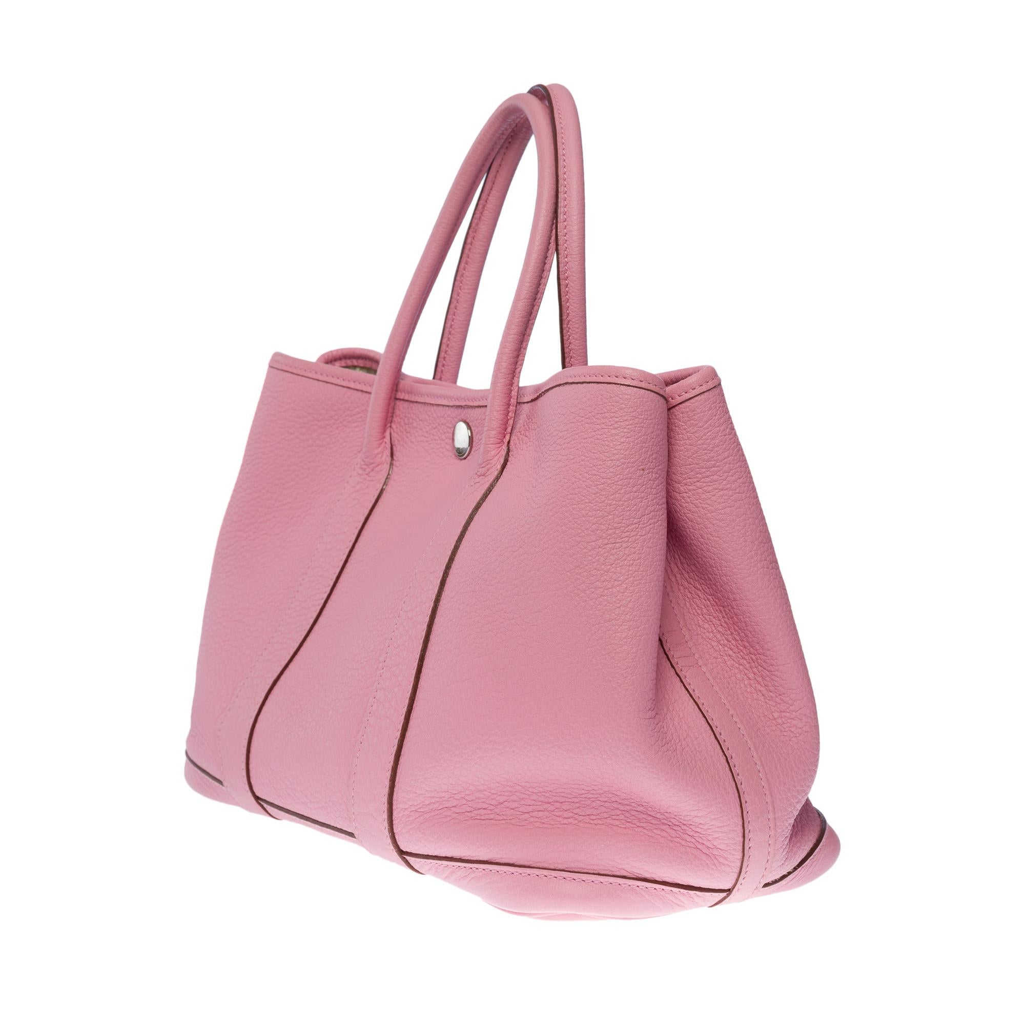 Superbe sac fourre-tout Hermès Garden Party TPM en cuir Negonda rose sakura, SHW Pour femmes en vente