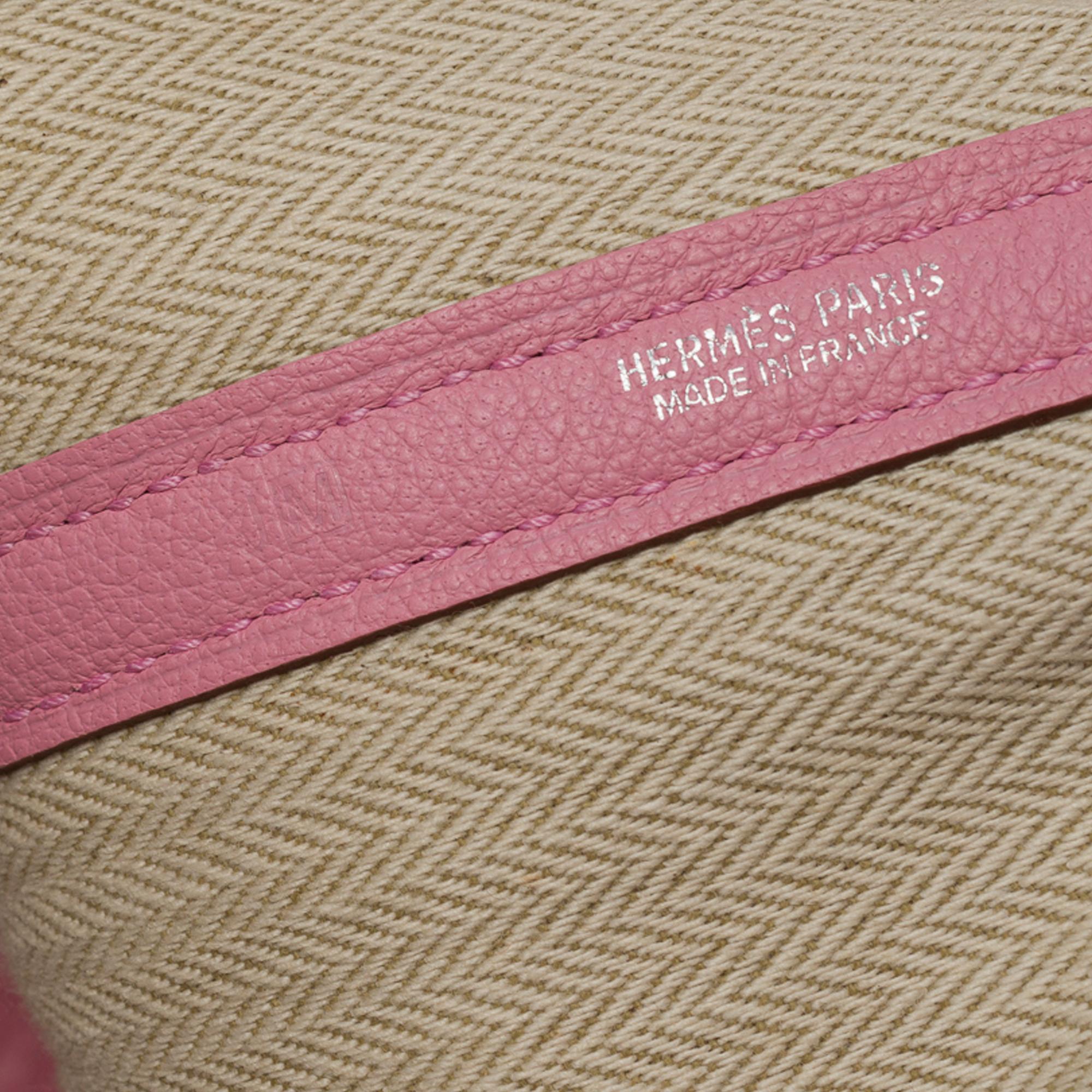 Women's Gorgeous Hermès Garden Party TPM Tote bag in Sakura Pink Negonda leather, SHW For Sale