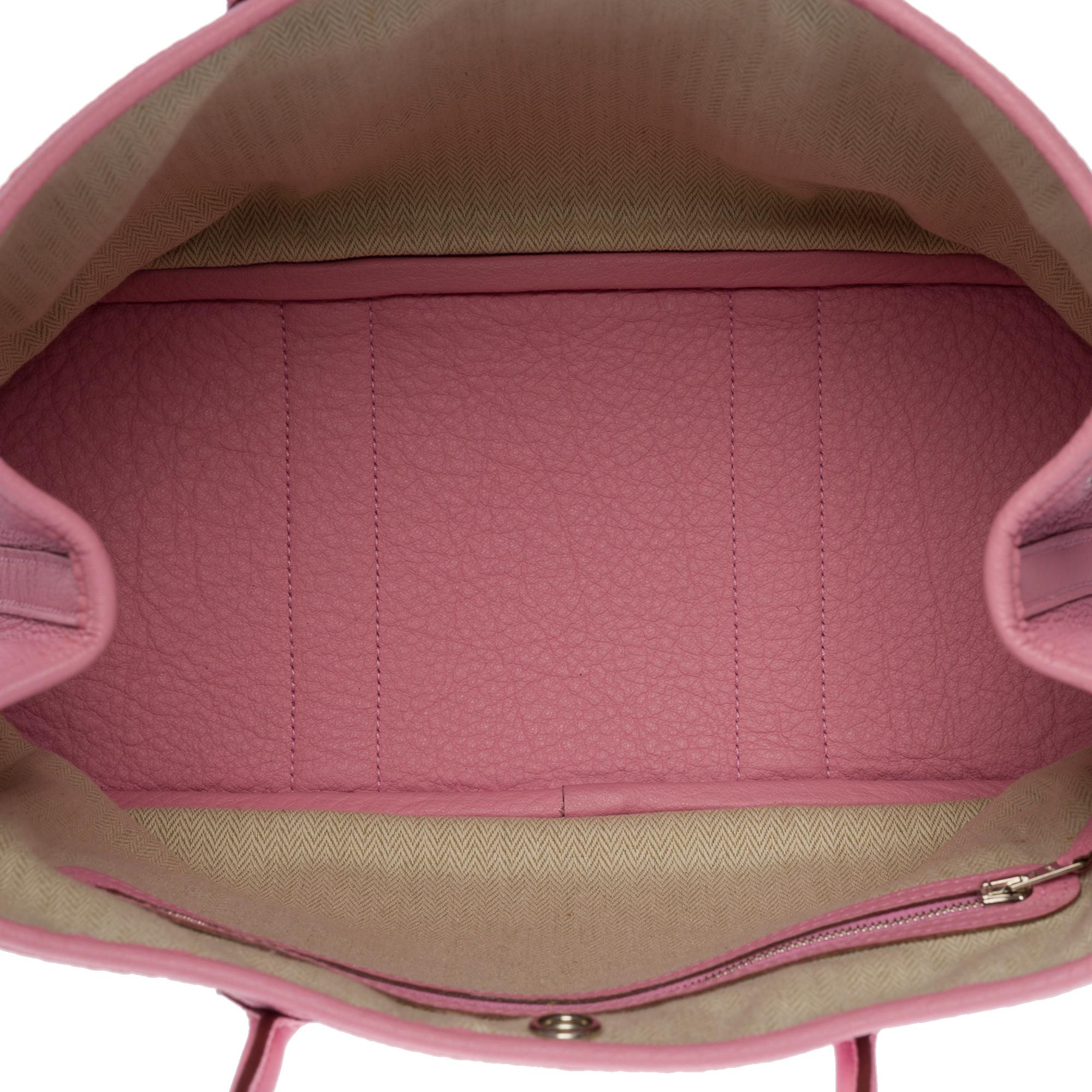 Superbe sac fourre-tout Hermès Garden Party TPM en cuir Negonda rose sakura, SHW en vente 3