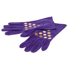 Gorgeous Hermès gloves for women in  Purple Suede