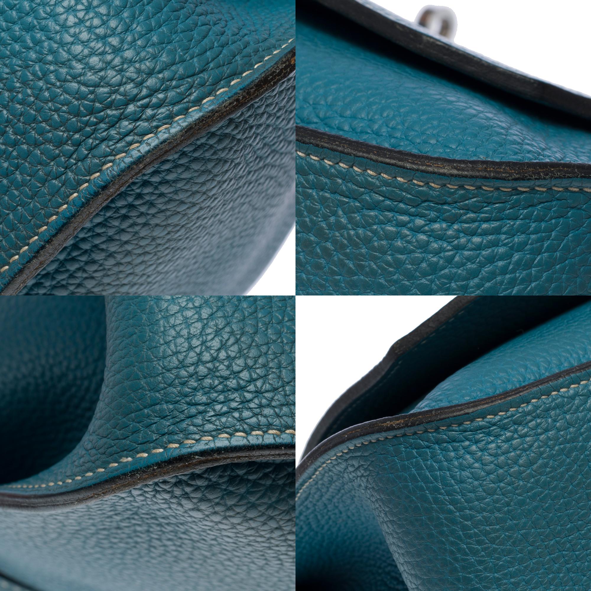 Gorgeous Hermès Jypsière 32 crossbody bag in Blue Jean Taurillon leather, PHW 8