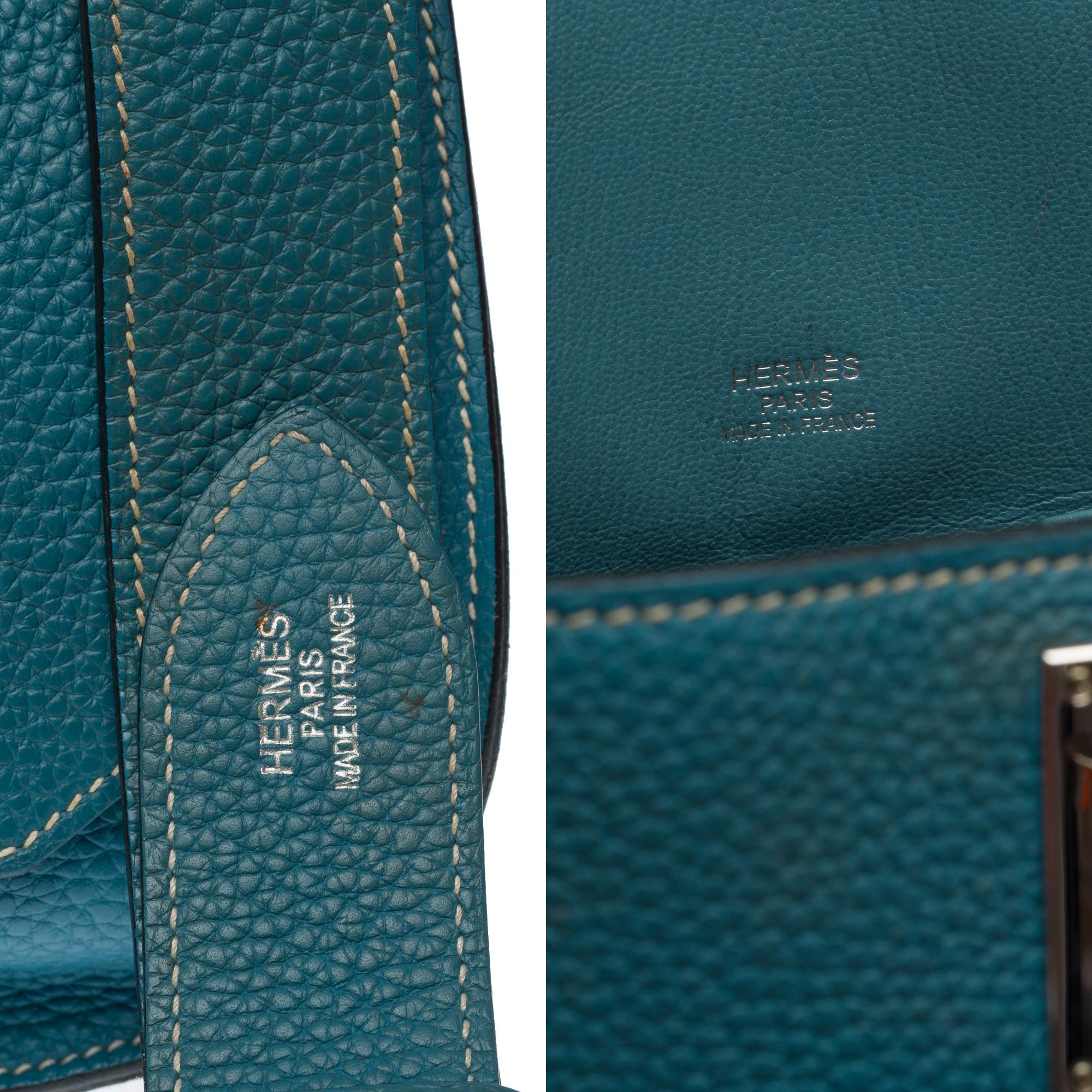 Gorgeous Hermès Jypsière 32 crossbody bag in Blue Jean Taurillon leather, PHW 4