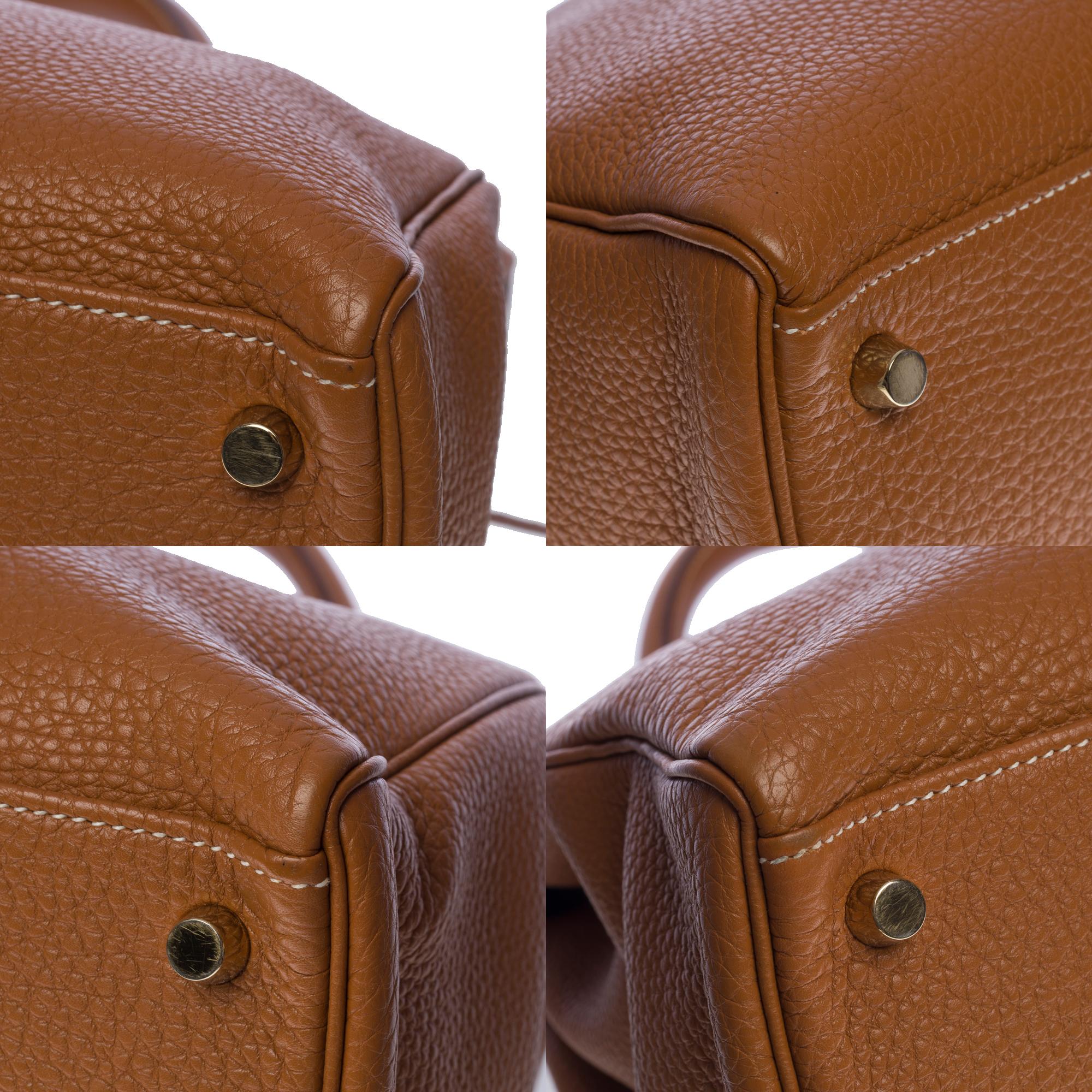 Gorgeous Hermès Kelly 35 retourné handbag strap in Gold Togo leather, GHW 4
