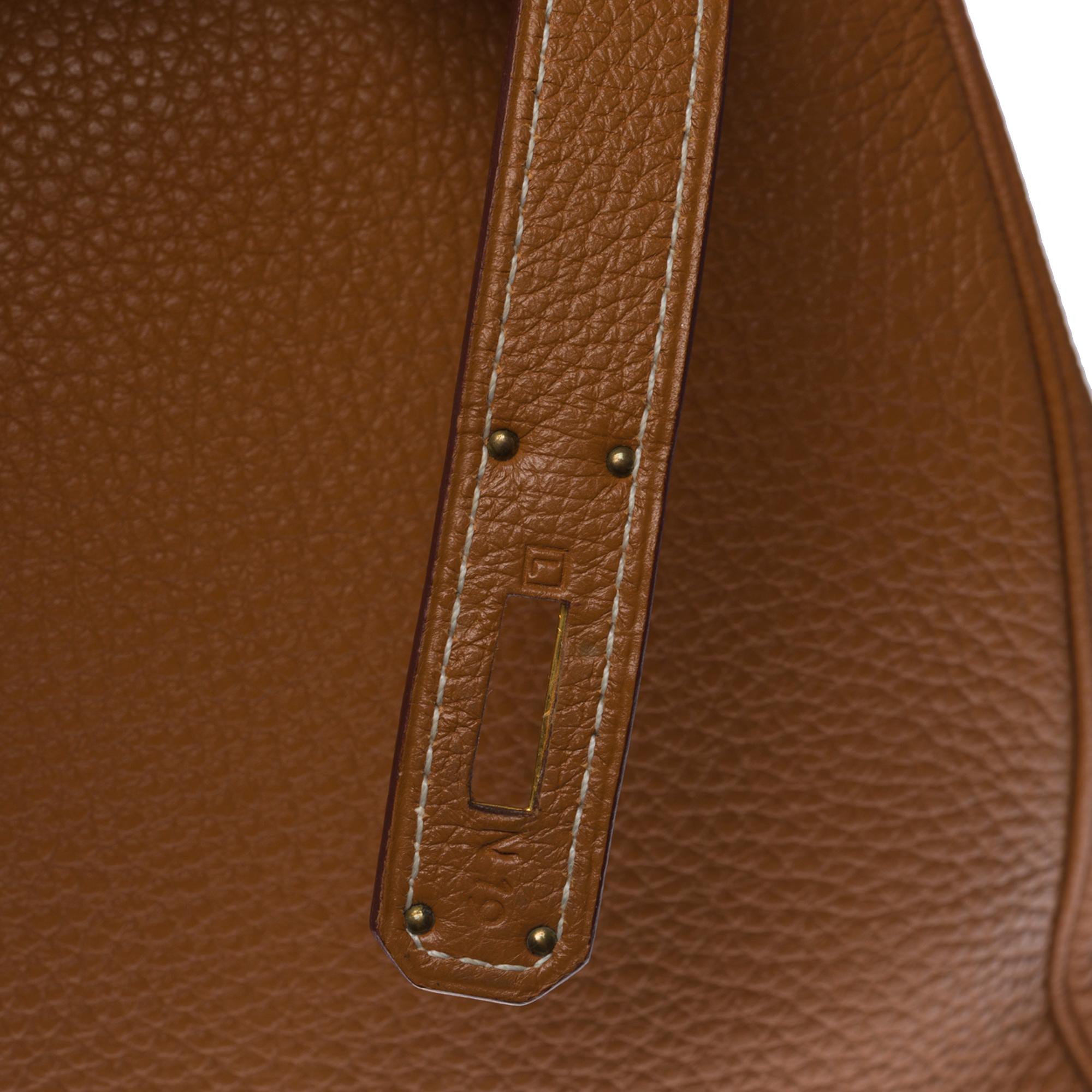 Women's or Men's Gorgeous Hermès Kelly 35 retourné handbag strap in Gold Togo leather, GHW