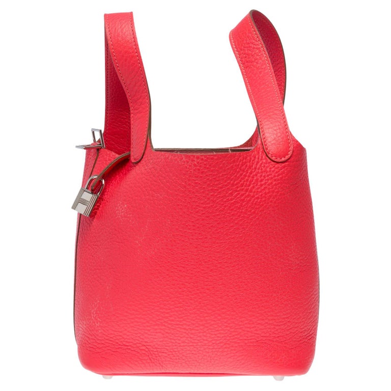 Gorgeous Hermès Picotin 18 Lock in Jaïpur Pink Taurillon Clémence leather ,  SHW For Sale at 1stDibs