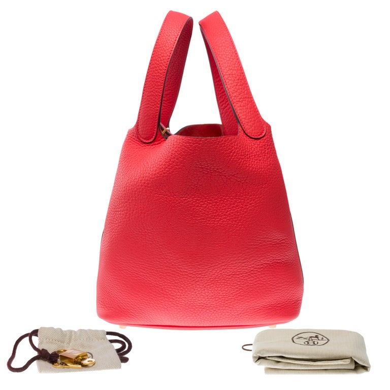 Gorgeous Hermès Picotin Lock 22 in Pink Jaïpur Taurillon Clémence leather ,  GHW For Sale at 1stDibs