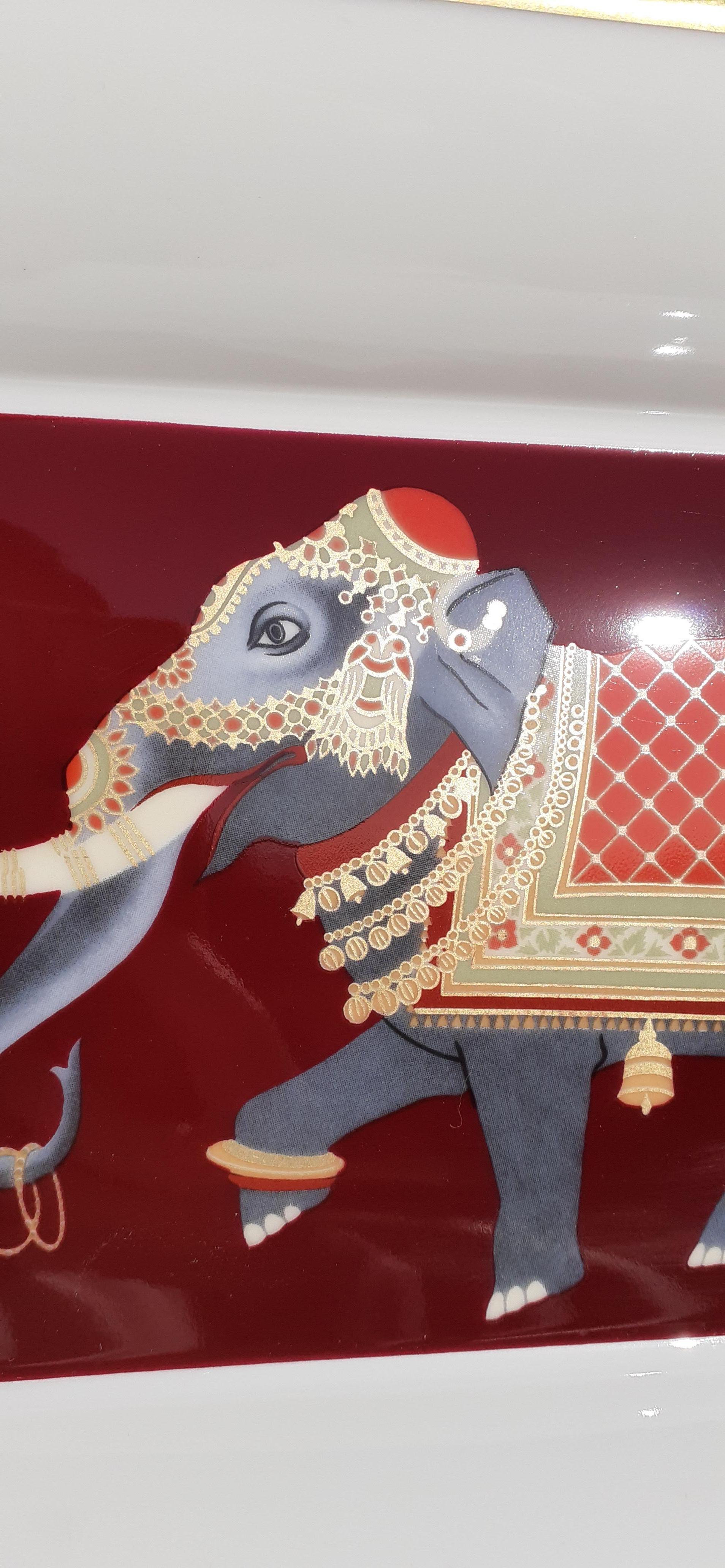 Magnifique cendrier en porcelaine d'Hermès Cendrier à monnaie Éléphant Inde Asie Rare en vente 6