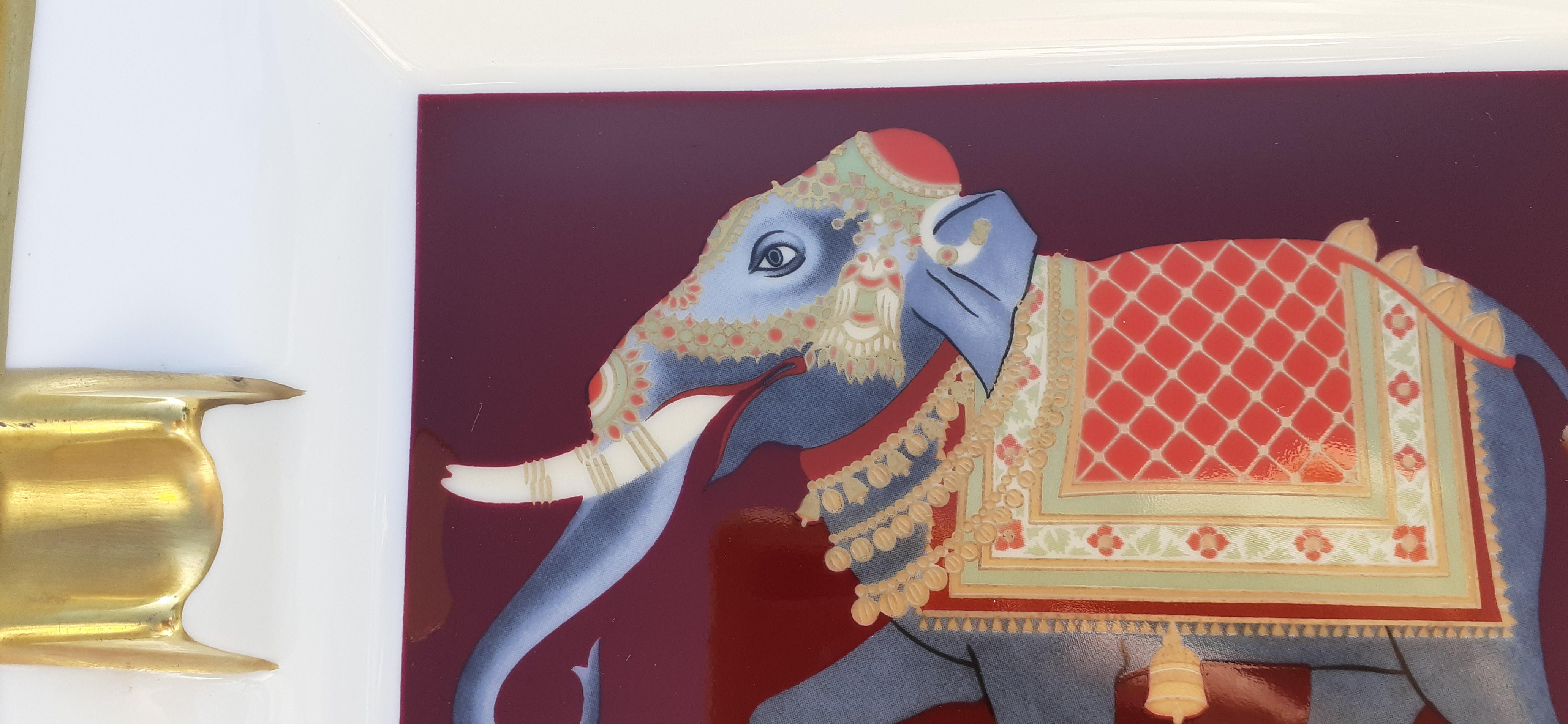 Magnifique cendrier en porcelaine d'Hermès Cendrier à monnaie Éléphant Inde Asie Rare en vente 10