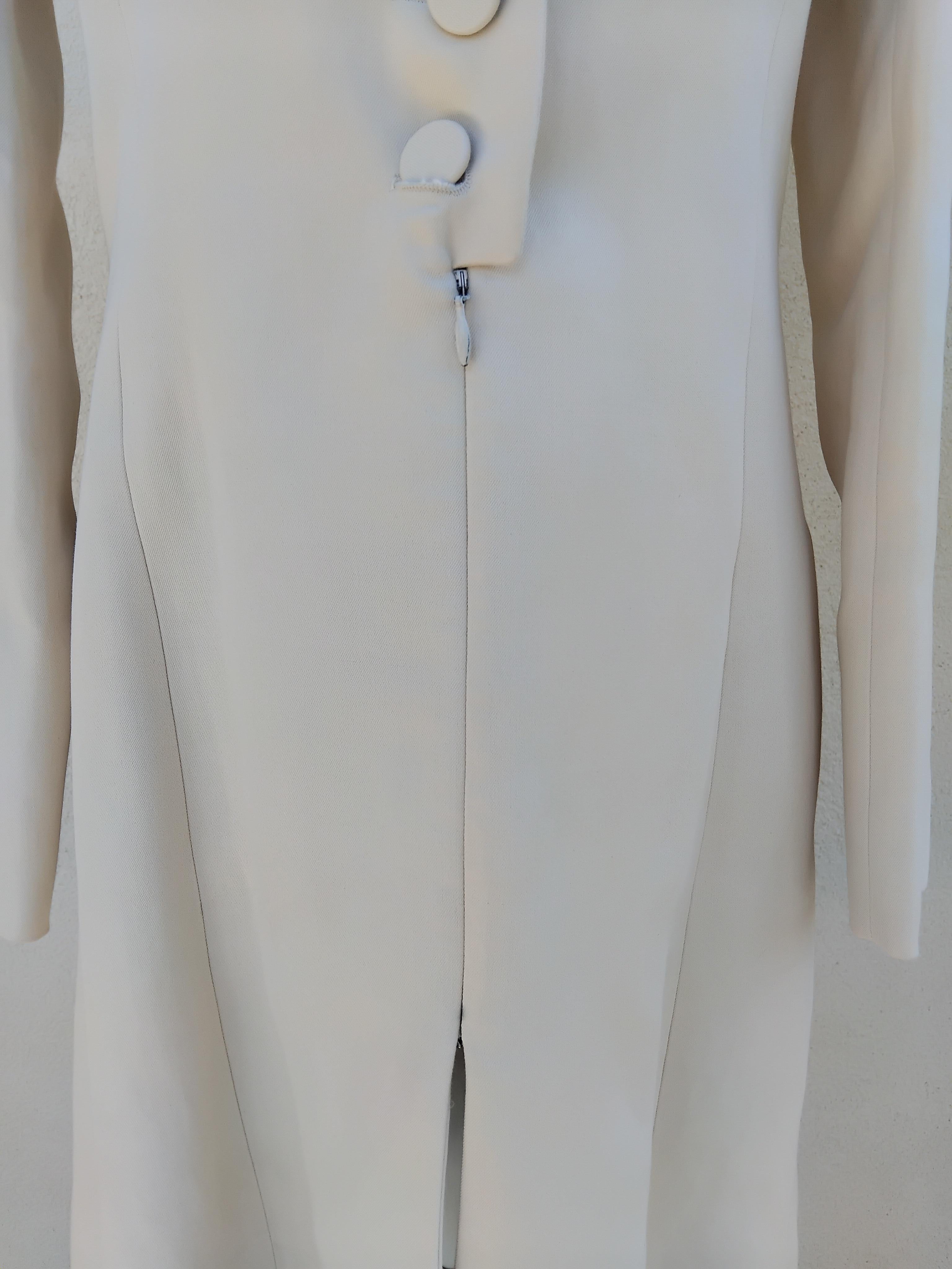 Gorgeous Hermès Spring Coat Ivory Mao Collar Size 36 FR 2-4 US For Sale 4