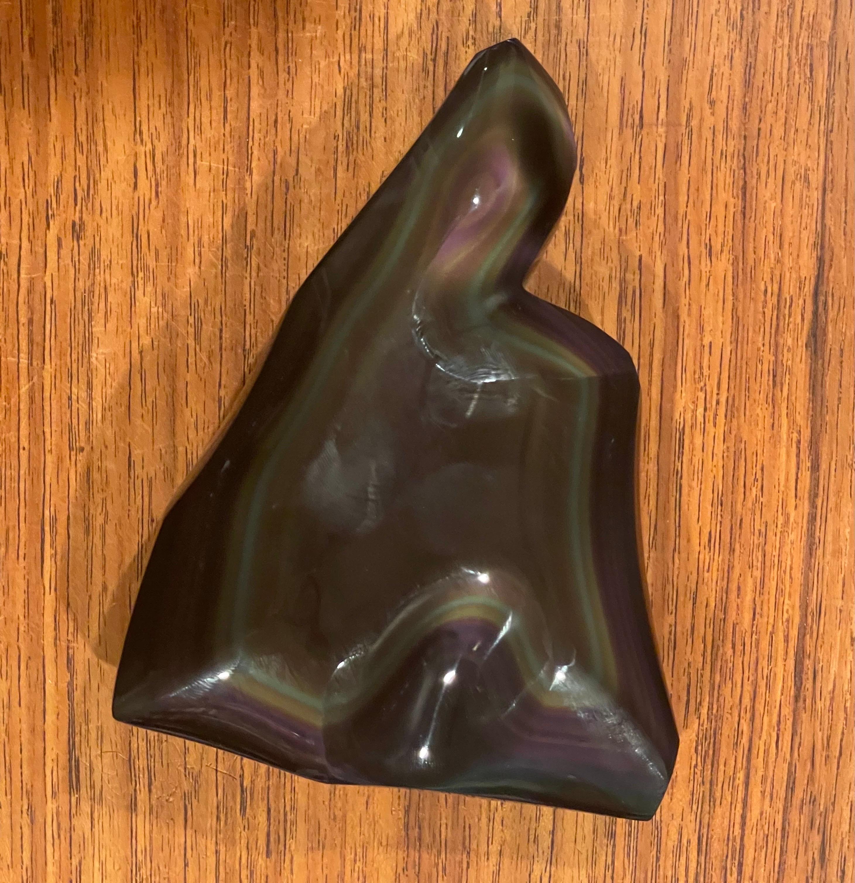 American Gorgeous Highly Polished Rainbow Obsidian Paperweight For Sale