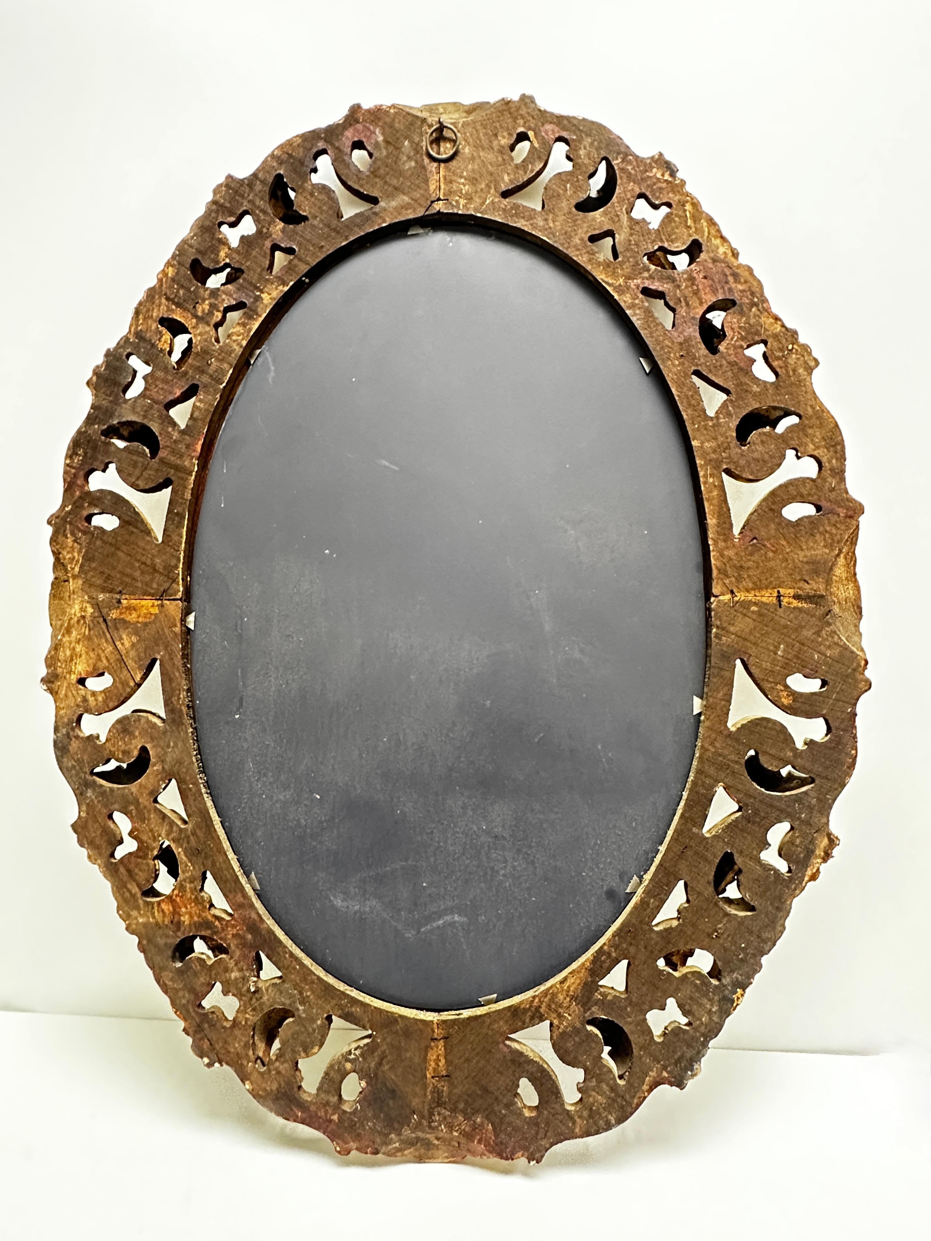 Gorgeous Hollywood Regency Tole Toleware Vanity Mirror Vintage, France, 1930s For Sale 3