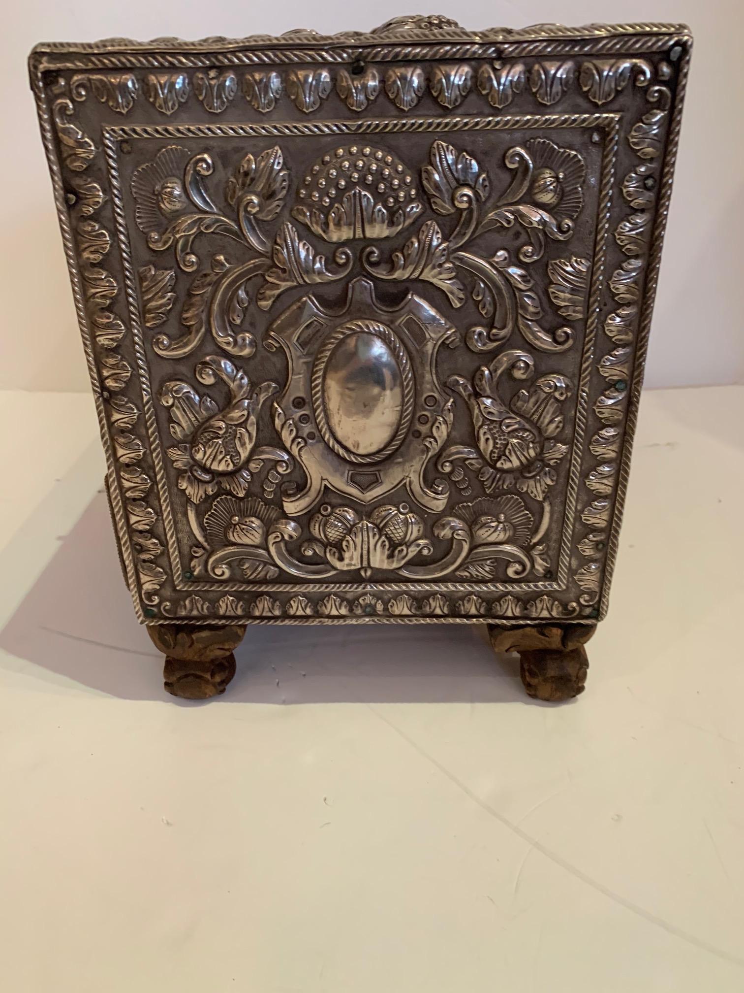 Gorgeous Indian Silvered Filigree Box with Many Drawers 2