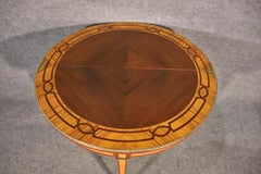 Gorgeous inlaid French Louis XVI Style Satinwood Demilune Console Table