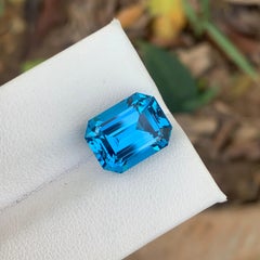 Precioso Topacio azul eléctrico suelto de Brasil 9,85 quilates Anillo Gema