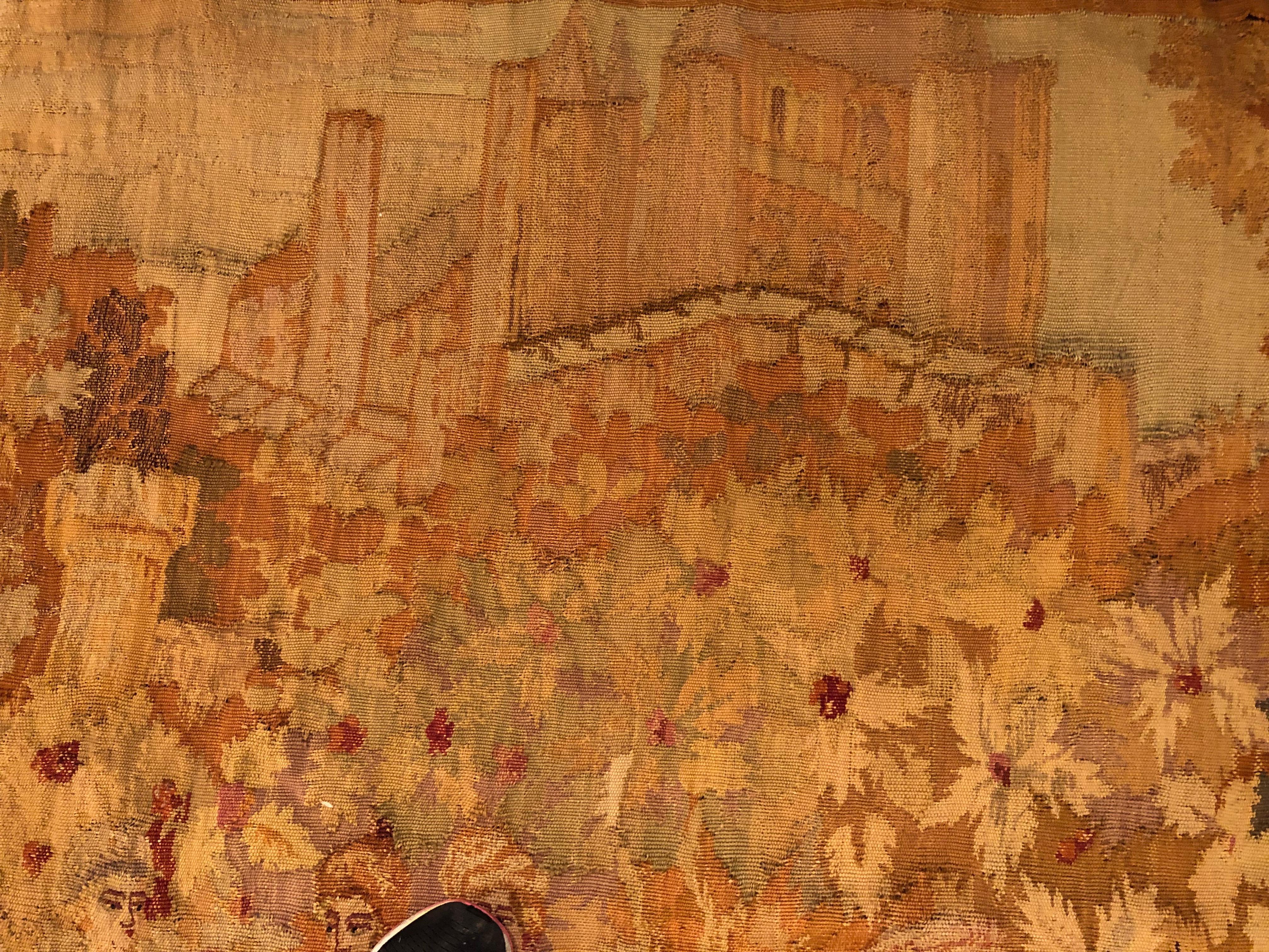 Gorgeous Intricately Detailed 19th Century Tapestry in Warm Autumn Tones For Sale 5