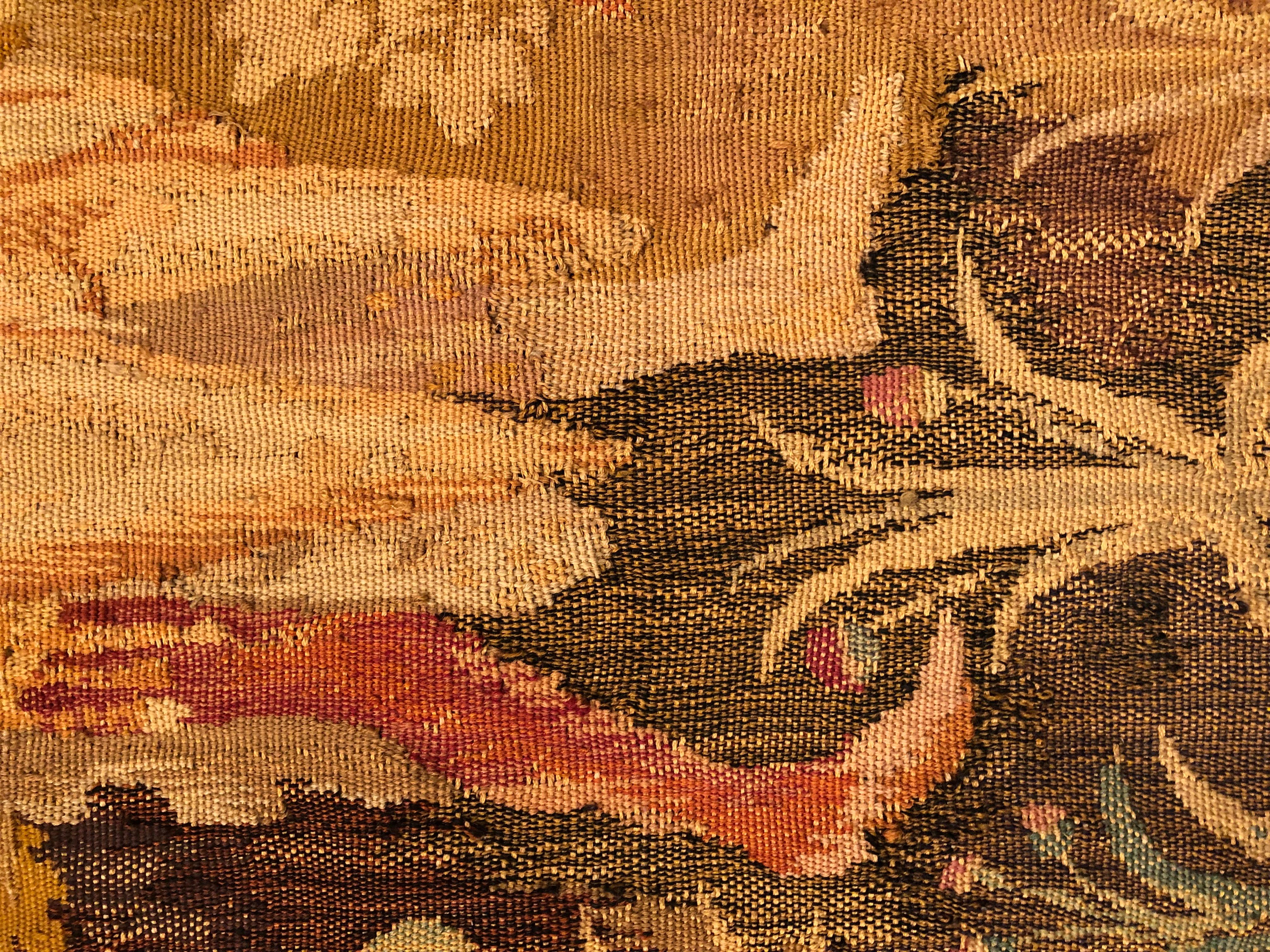 Gorgeous Intricately Detailed 19th Century Tapestry in Warm Autumn Tones For Sale 8