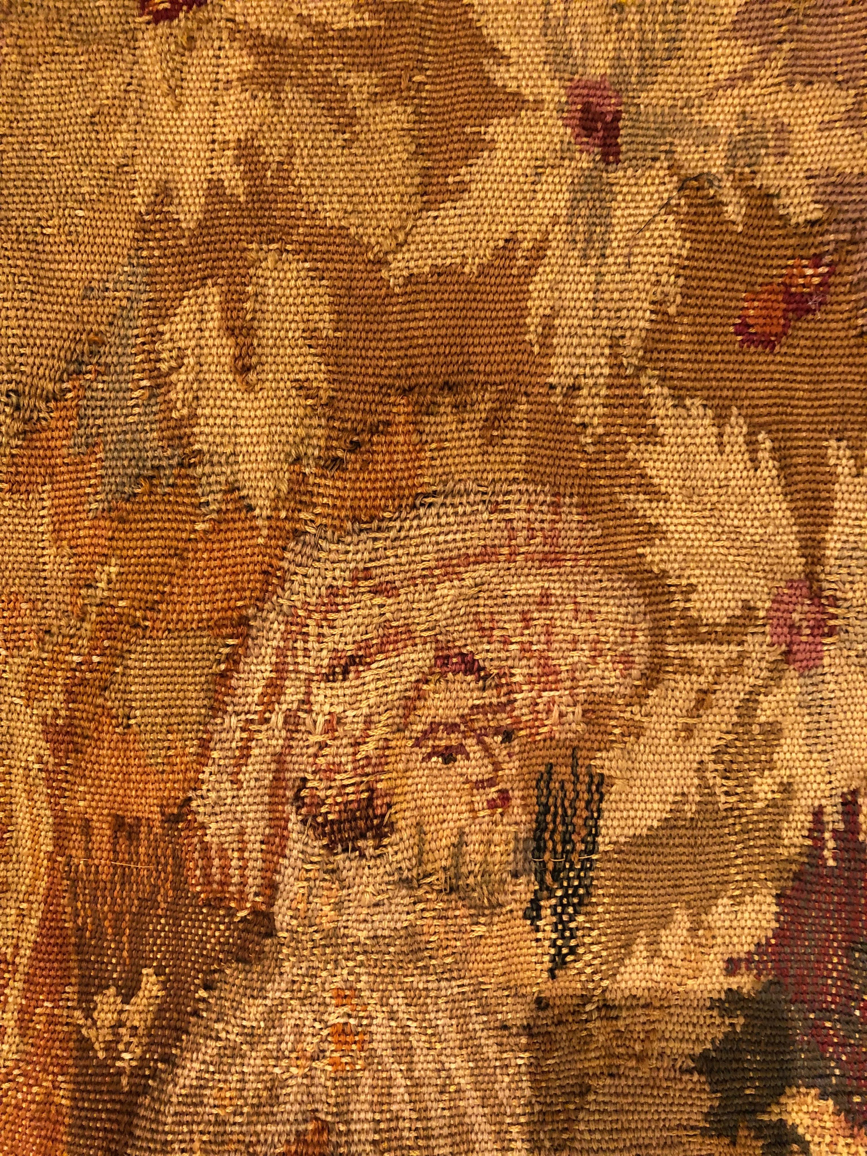 French Gorgeous Intricately Detailed 19th Century Tapestry in Warm Autumn Tones For Sale
