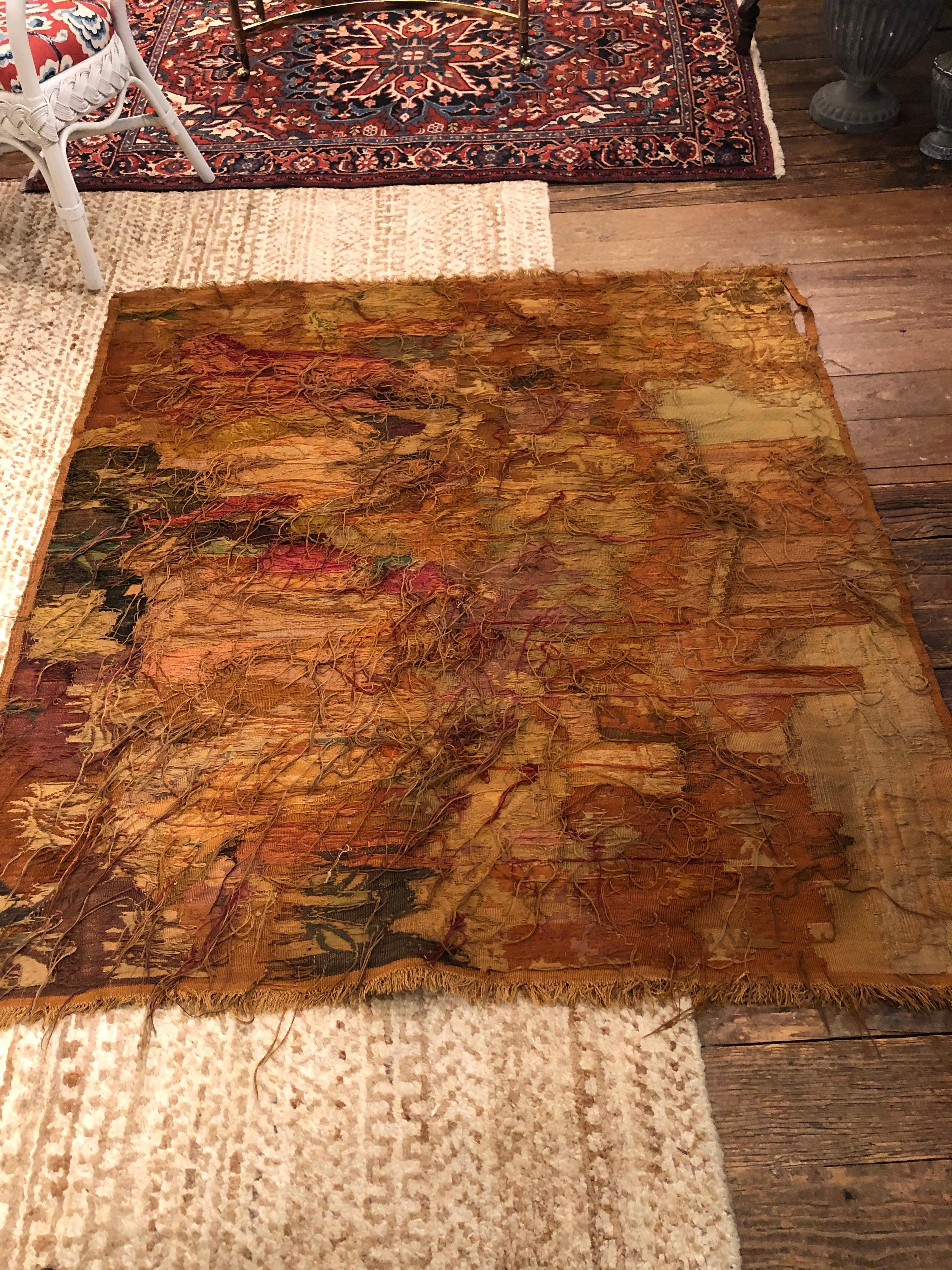 Gorgeous Intricately Detailed 19th Century Tapestry in Warm Autumn Tones For Sale 3