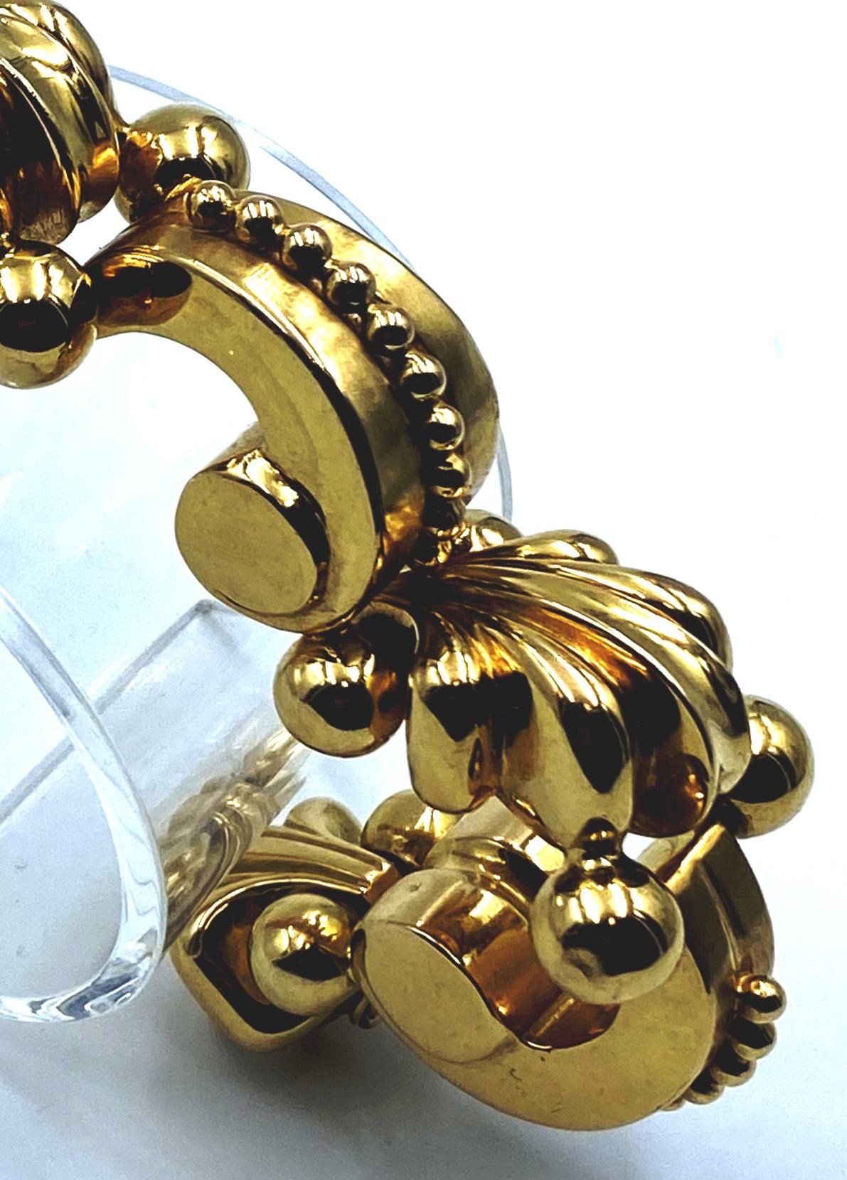 Art Deco Gorgeous Italian Art Decò Gold Bracelet, about 1940