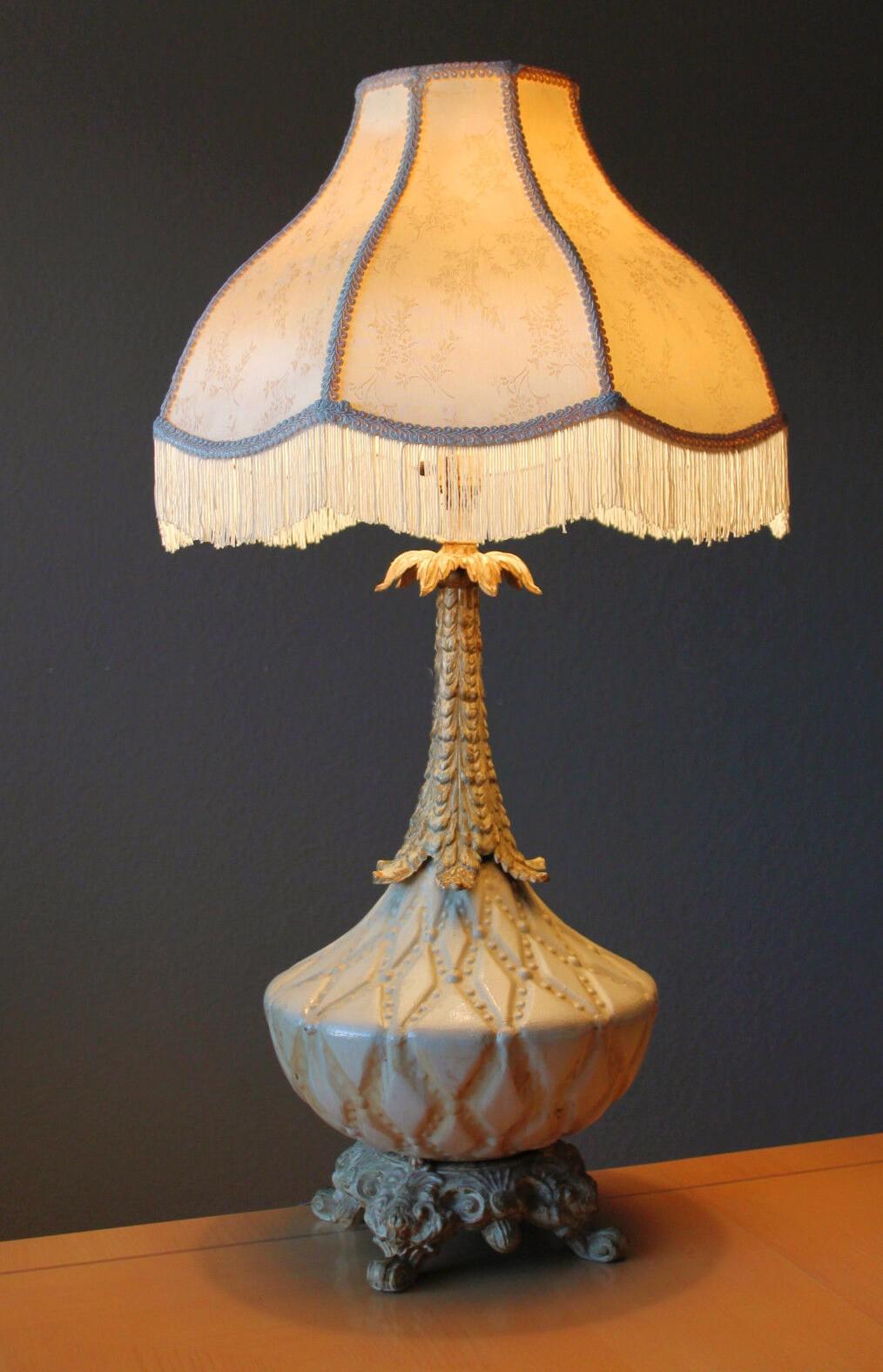 Renaissance Gorgeous Italian Florentine Hand Enameled Cast Table Lamp! Medici Decorator 1960 For Sale