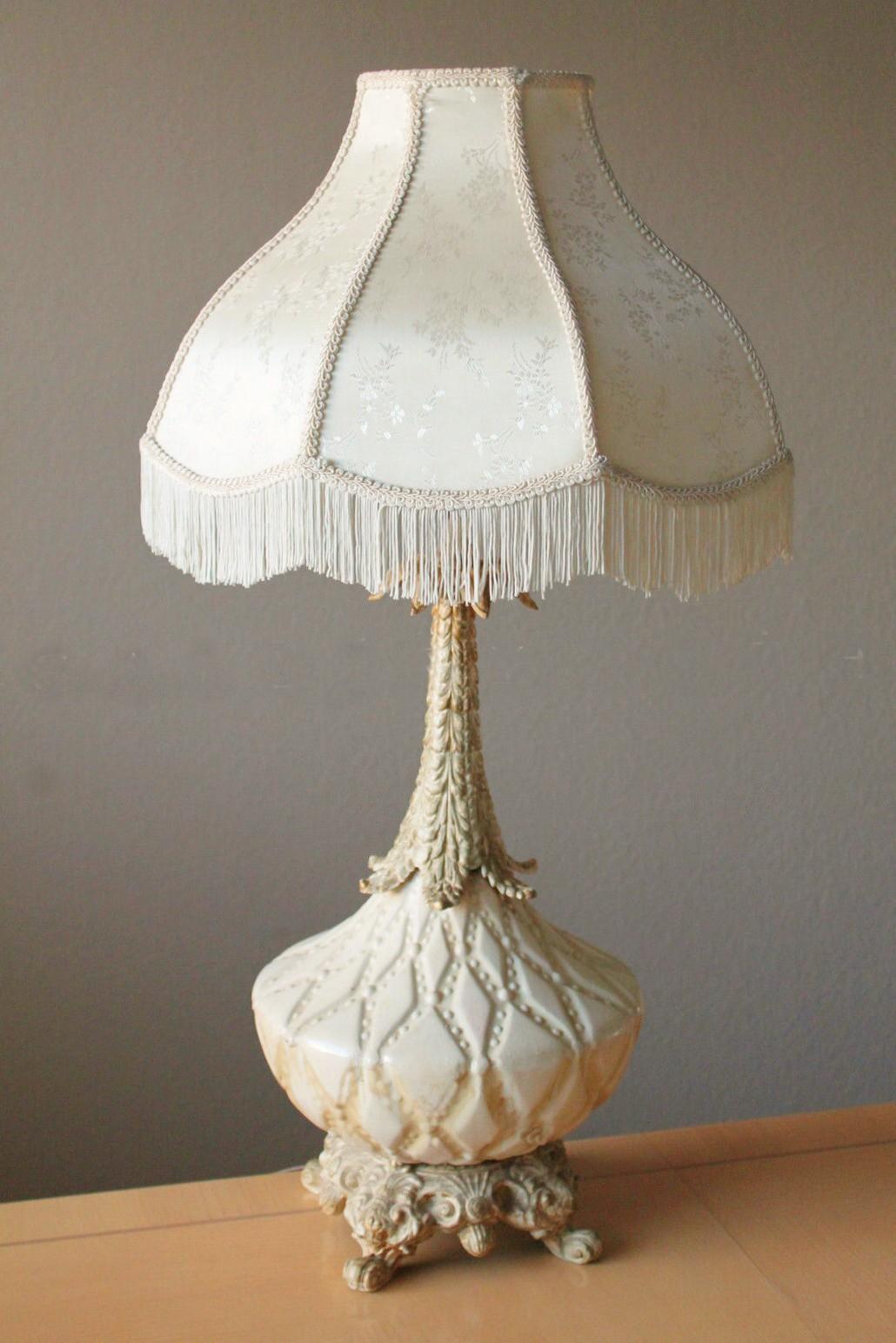 Gorgeous Italian Florentine Hand Enameled Cast Table Lamp! Medici Decorator 1960 For Sale 1
