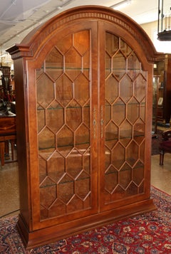 Gorgeous Italian Made Burl Wood China Display Cabinet Attributed to Giemme