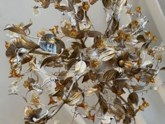 Gorgeous italienischen lackiertem Metall & Murano Glas 8 Arm Kronleuchter