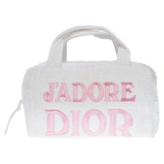 Gorgeous "Jadore Dior" hand bag by John Galliano in white cotton 