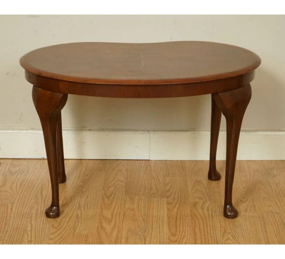 British Gorgeous Kidney Art Deco Hardwood Side End Plant Table For Sale