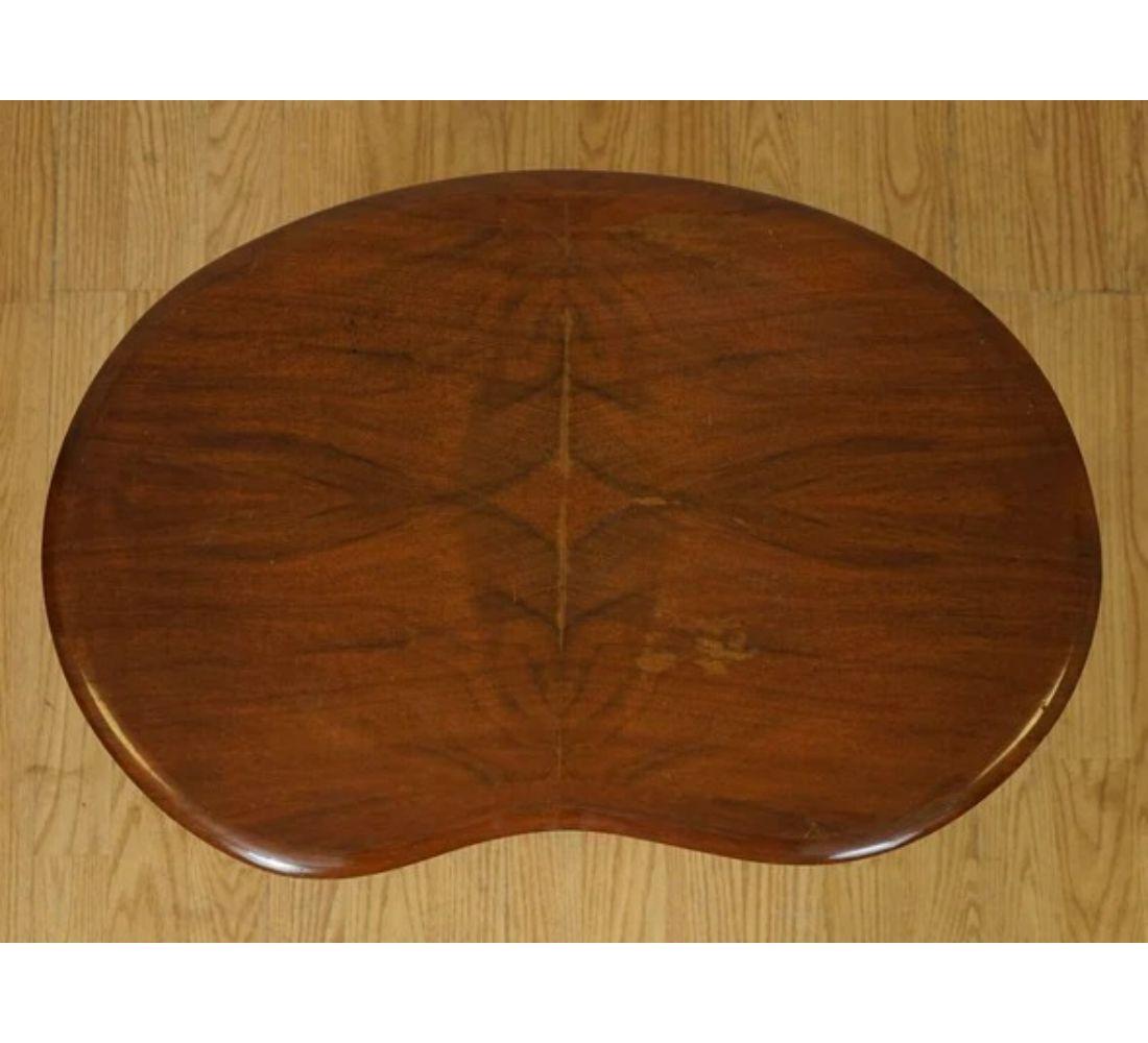20th Century Gorgeous Kidney Art Deco Hardwood Side End Plant Table For Sale