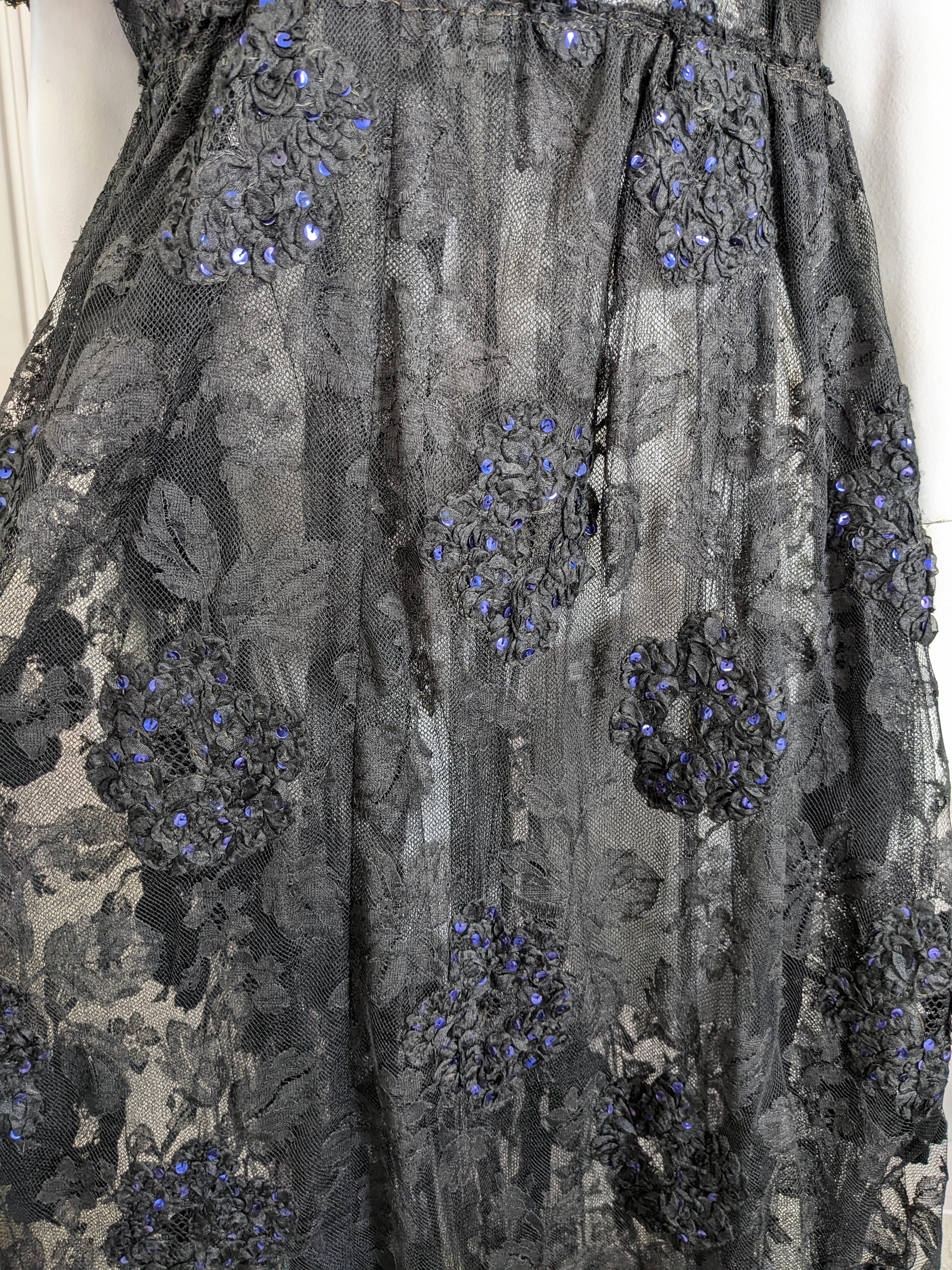 Gorgeous Lace and Sequin Hydrangea Gown For Sale 6