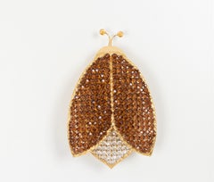 Gorgeous Ladybug Sconce Faceted Crystal Glass , Palwa, 1970s
