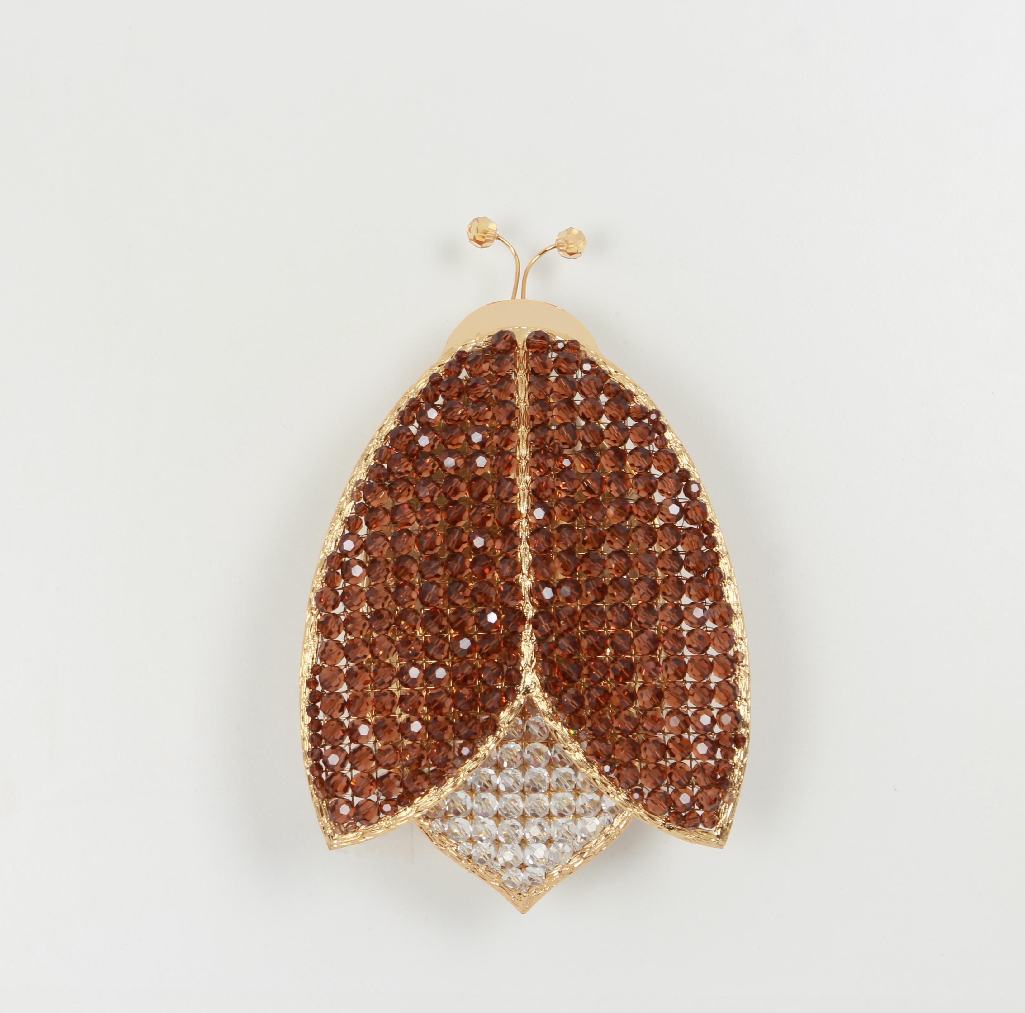 Wunderschöne Ladybug-Wandleuchter aus facettiertem Kristallglas, Palwa, 1970er Jahre im Angebot 1
