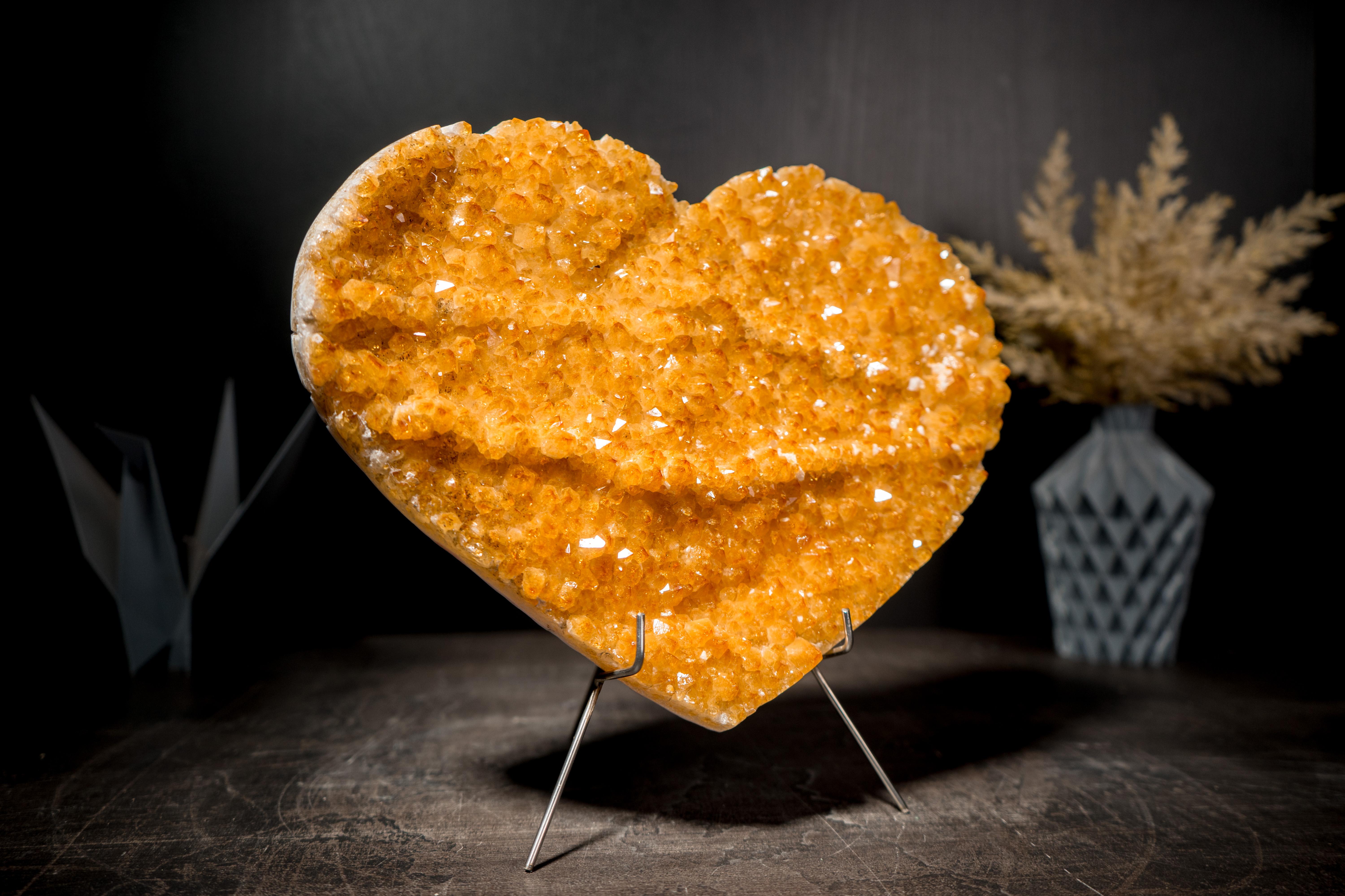 Brazilian Gorgeous Large Citrine Heart For Sale