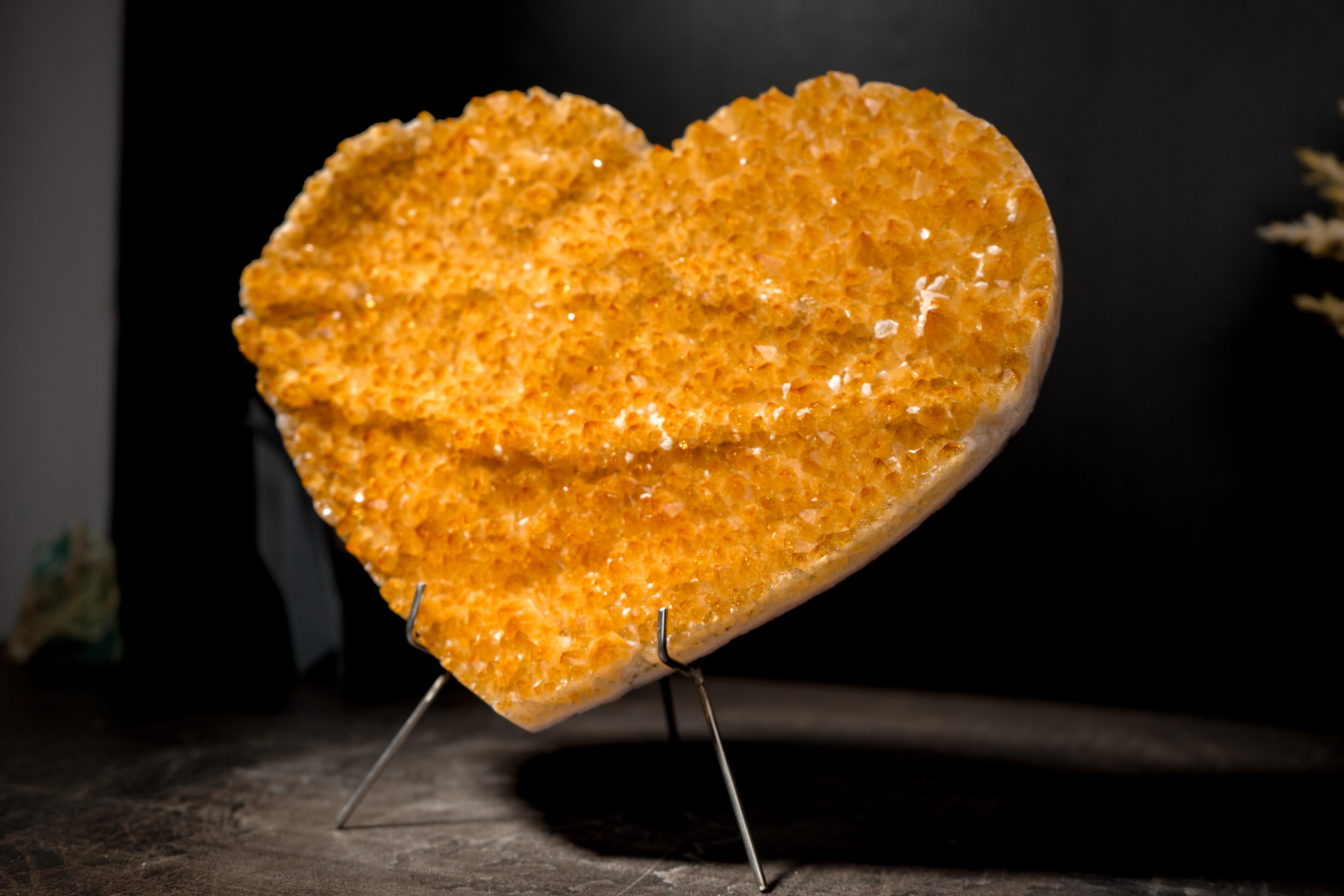 Crystal Gorgeous Large Citrine Heart For Sale