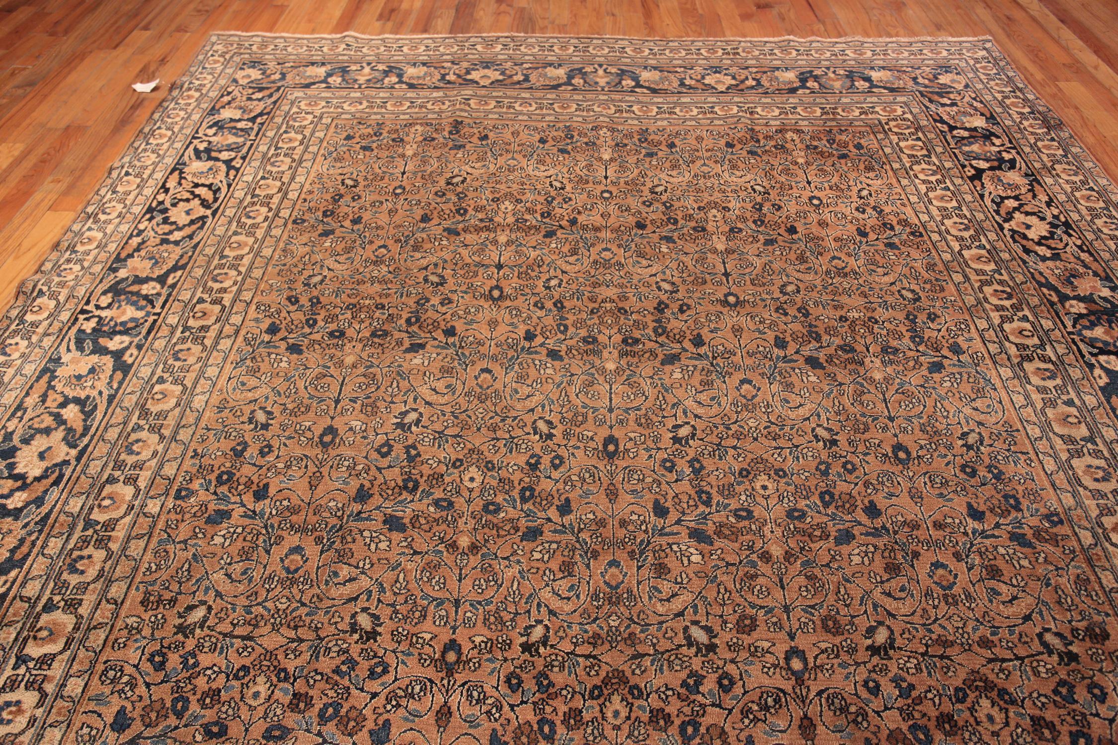 Hand-Knotted Gorgeous Large Floral Antique Persian Khorassan Rug 10'7