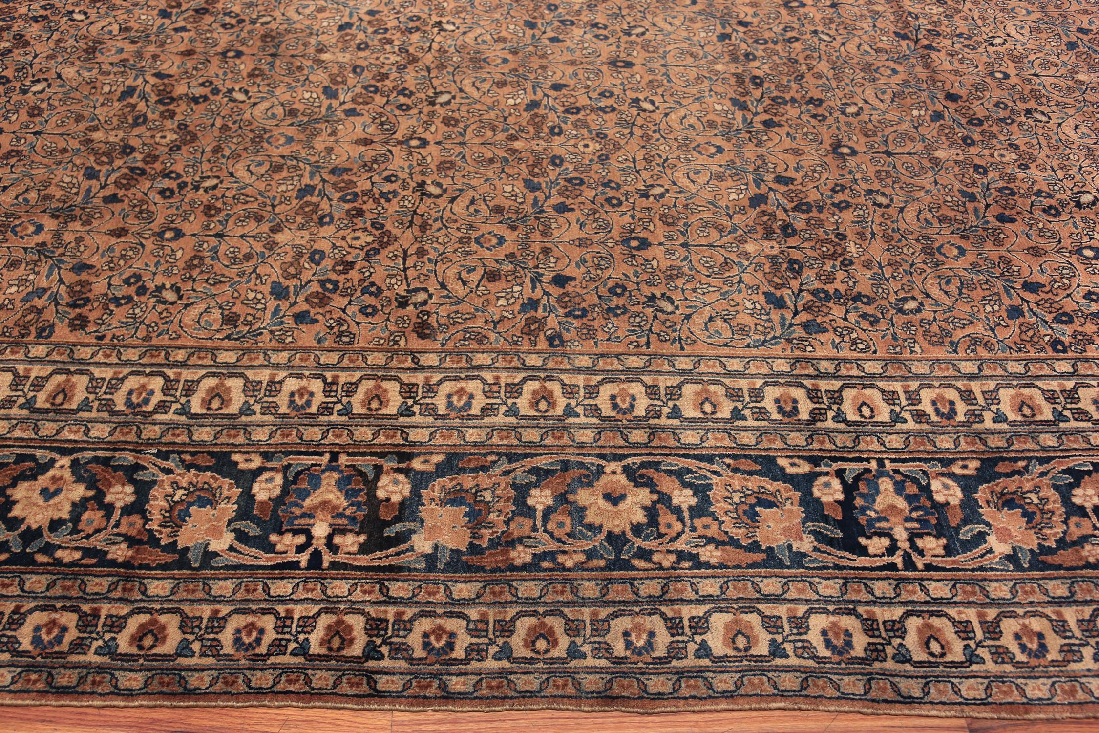 Magnifique tapis persan Khorassan ancien à fleurs 10'7