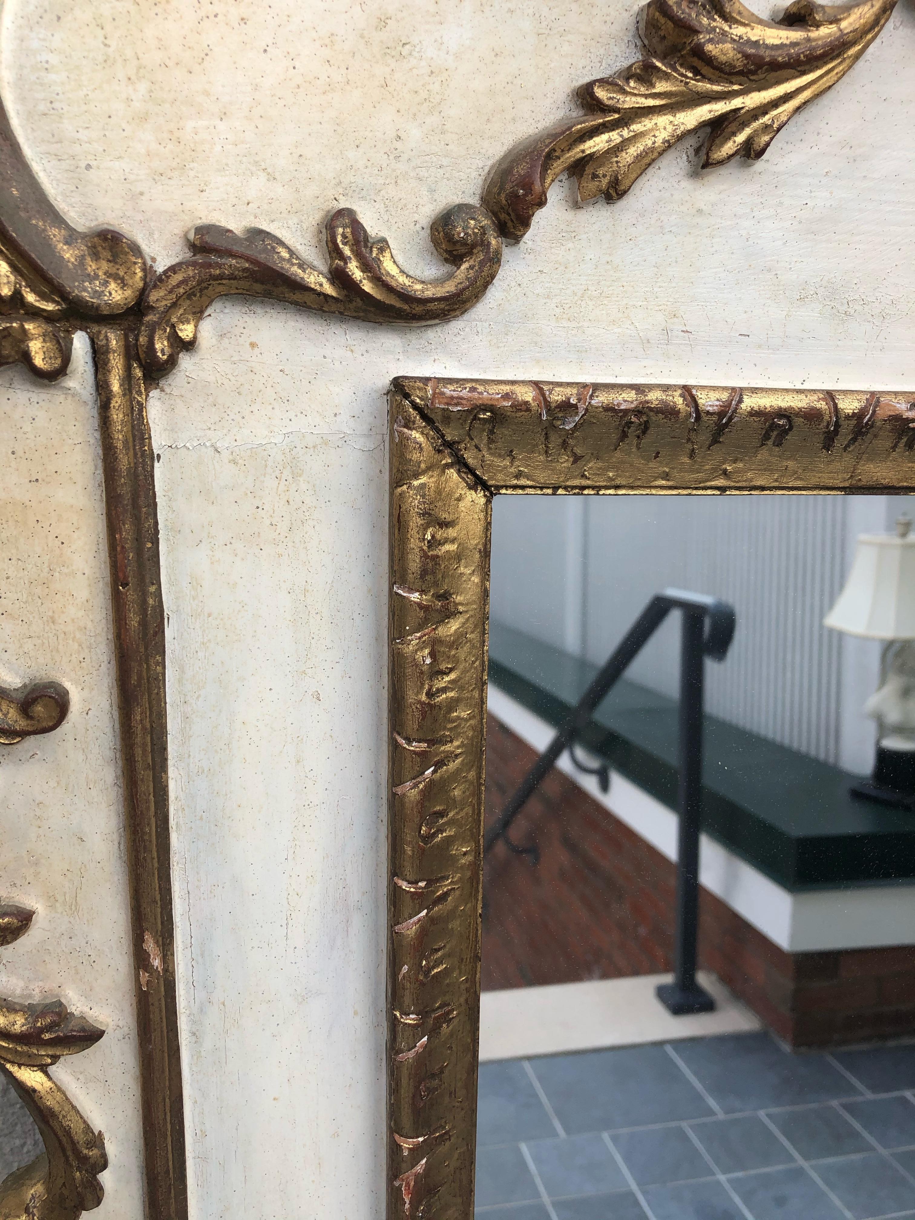 Gorgeous Large Gustavian Style Painted & Gilded Mirror 4