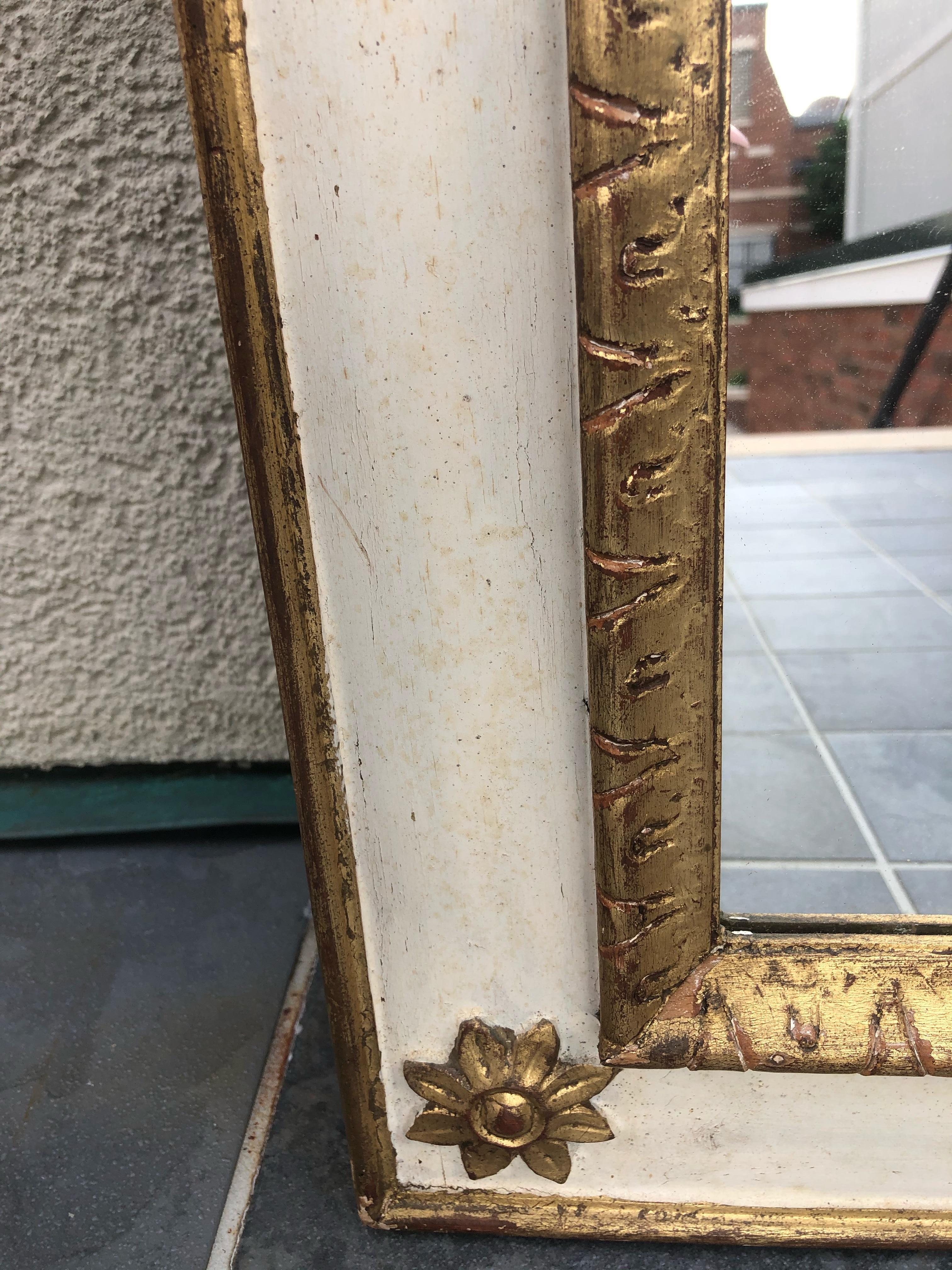 19th Century Gorgeous Large Gustavian Style Painted & Gilded Mirror