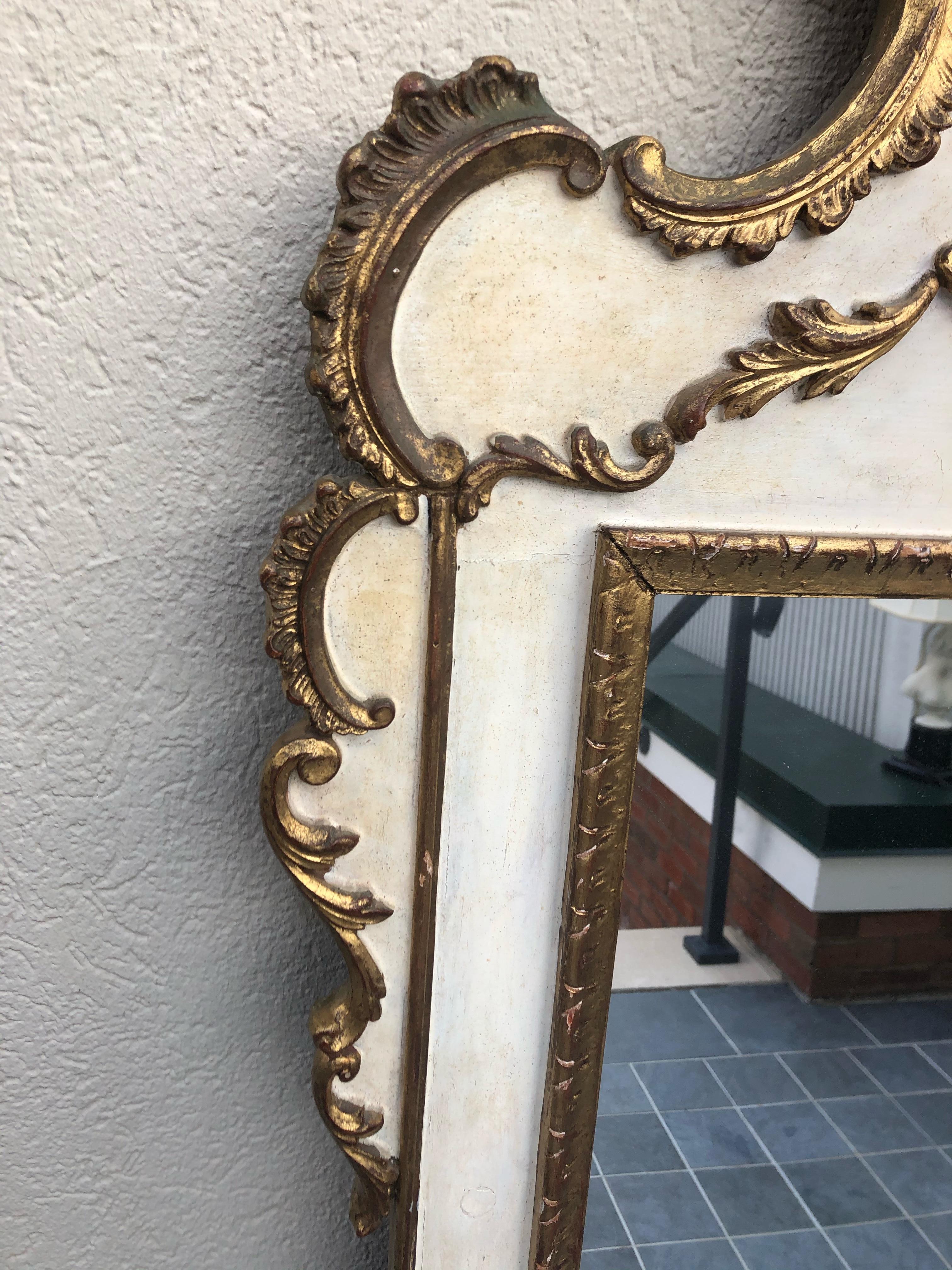 Gorgeous Large Gustavian Style Painted & Gilded Mirror 3