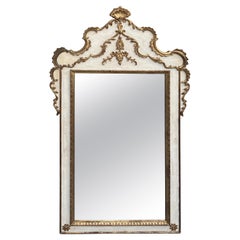 Gorgeous Large Gustavian Style Painted & Gilded Mirror
