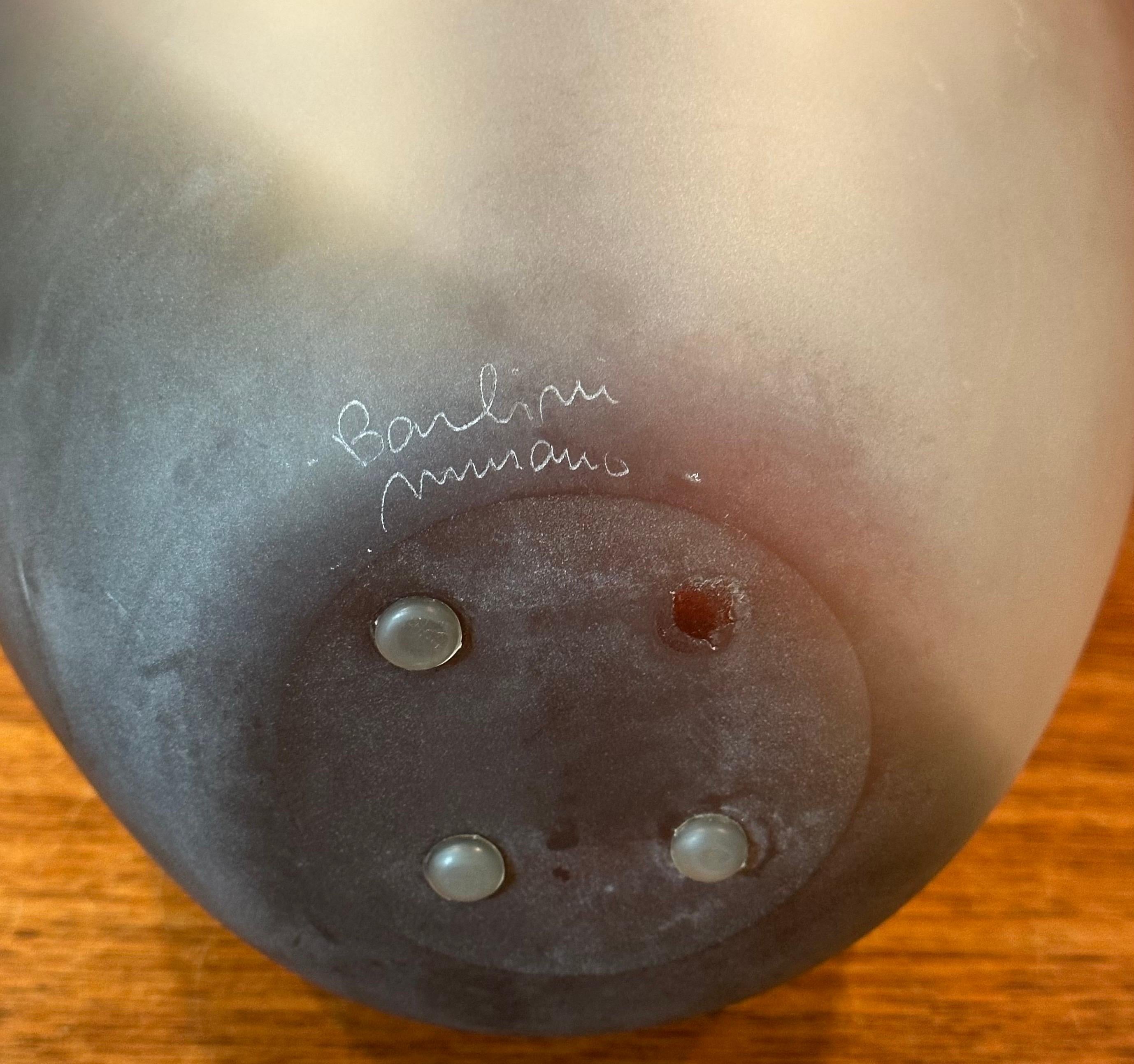 Gorgeous Large Italian Art Glass Folded Vase by Alfredo Barbini for Murano Glass For Sale 8