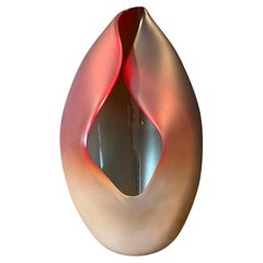 Gorgeous Large Italian Art Glass Folded Vase by Alfredo Barbini for Murano Glass