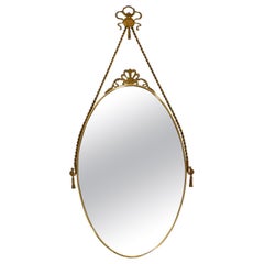 Gorgeous Large Italian Midcentury Brass Wall Mirror