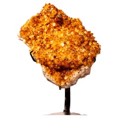Großer skulpturaler Madeira- Citrin-Cluster mit funkelnder Druzy- und BlumenRosettes aus Madeira